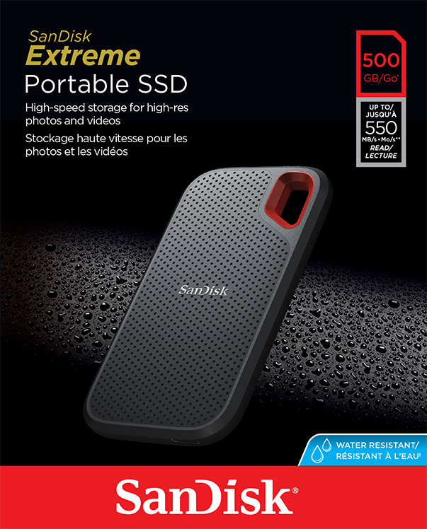 SANDISK Extreme® Portable Speicher, 500 GB SSD, 2,5 Zoll, extern, Grau