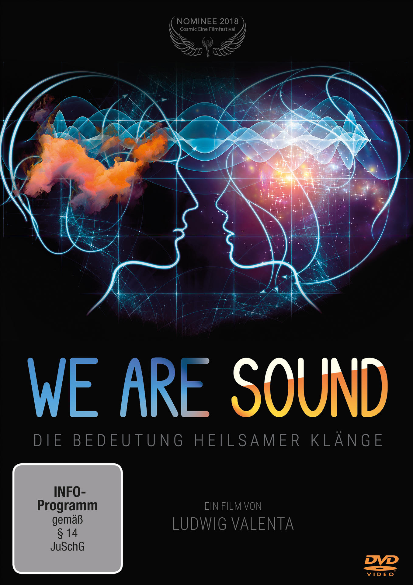 DVD-Cover für We Are Sound mit zwei verbundenen Silhouetten und blauem Licht.