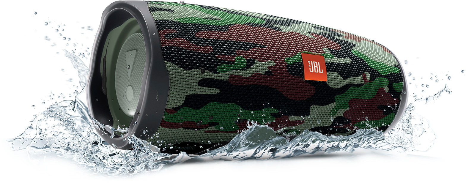JBL Charge 4 Squad Edition Bluetooth Lautsprecher, Camouflage, Wasserfest