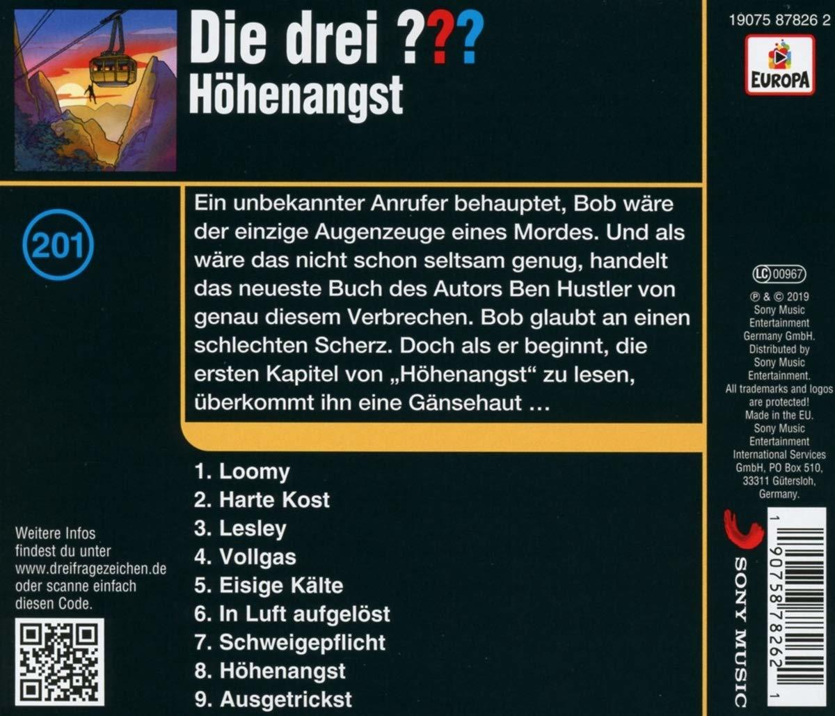 Ein CD-Cover für ein deutsches Hörbuch mit Text und einer Zeichnung einer Seilbahn.