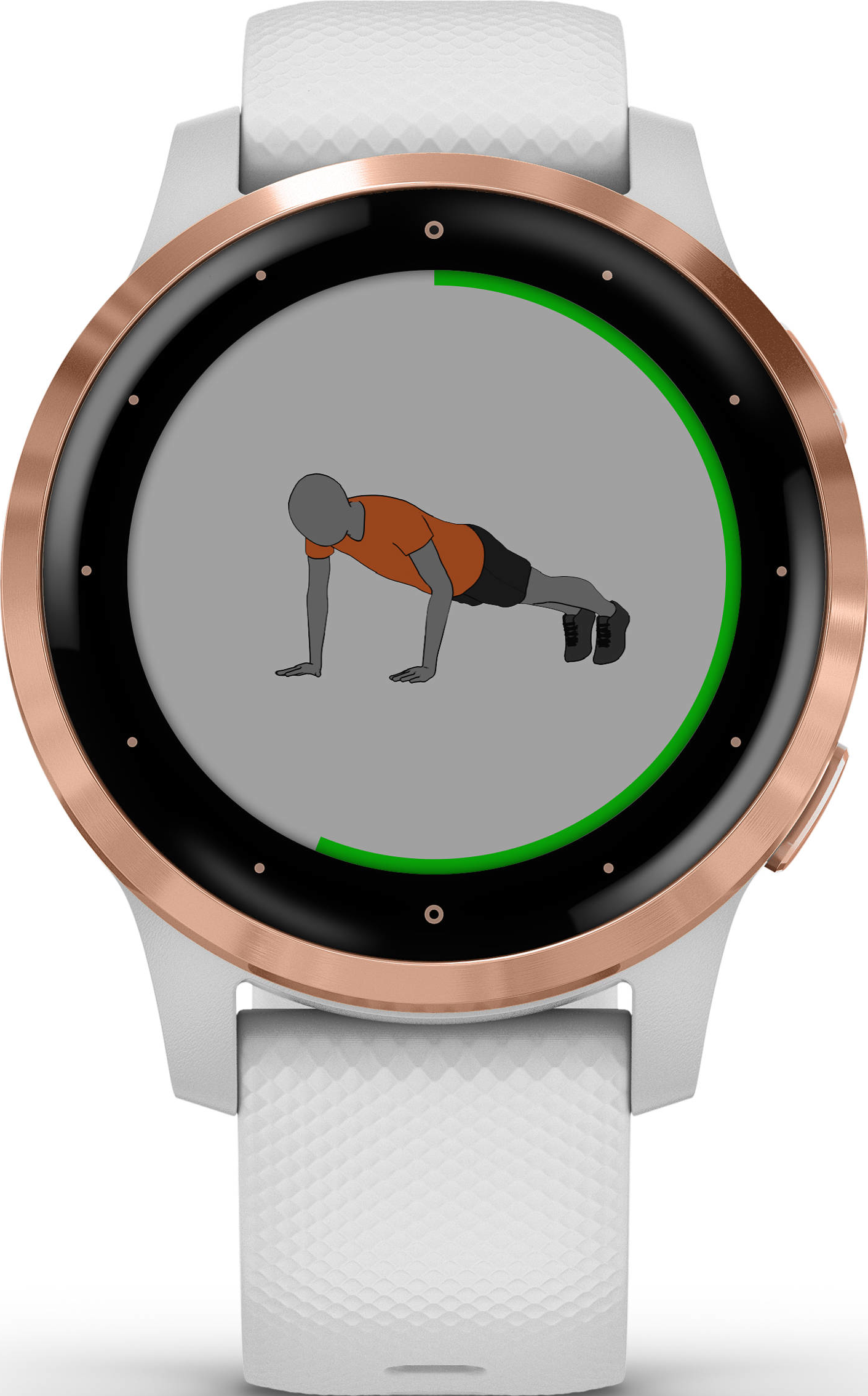 GARMIN vívoactive 4s - GPS-Smartwatch (Breite: 18 mm, Silikon, Weiss/Rosegold)