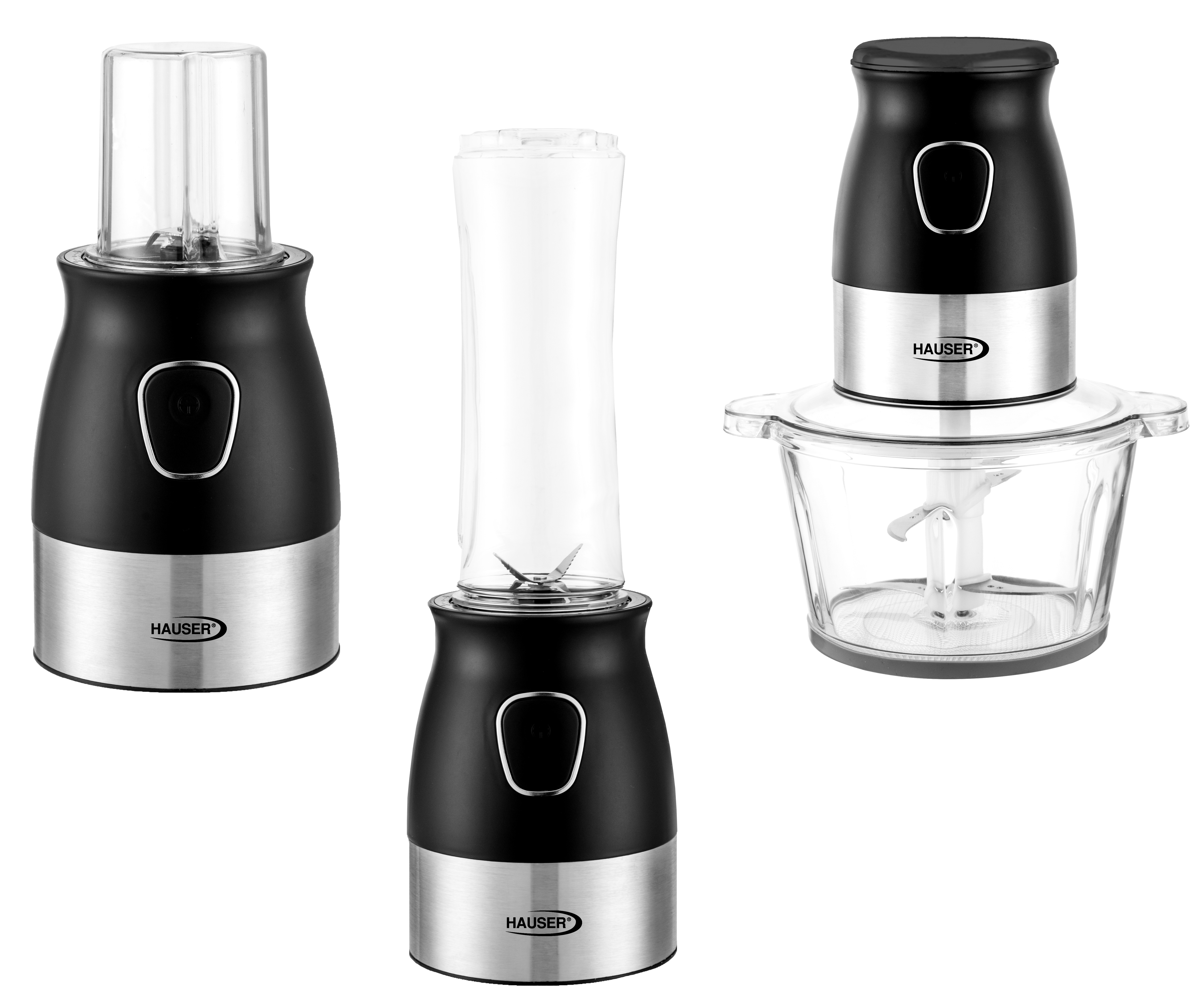 HAUSER BC-326B Turmixgép, 3 az 1-ben, fekete