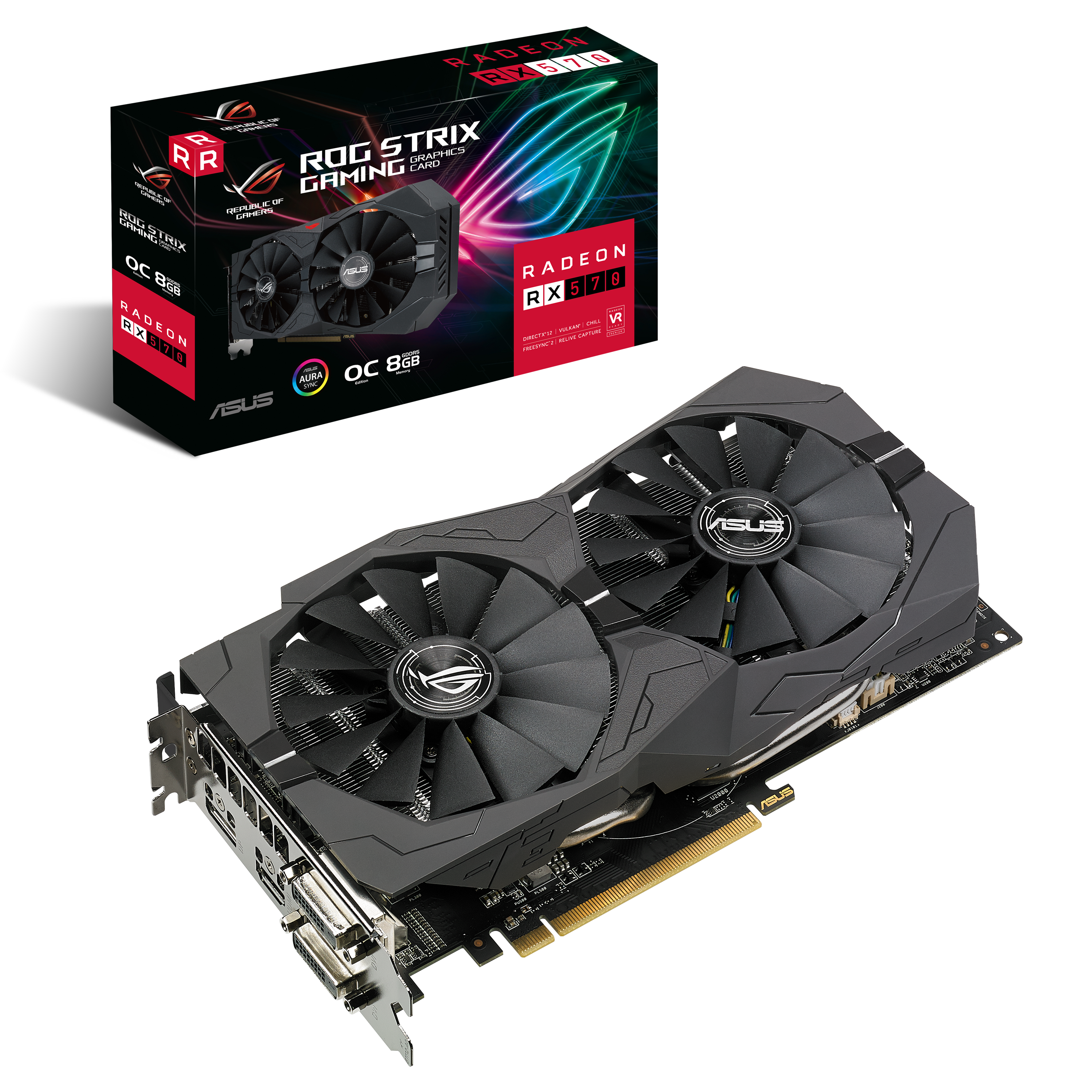 ASUS Radeon ROG-STRIX-RX570-O8G-GAMING 8GB (90YV0AJ8-M0NA00) (AMD, Grafikkarte)