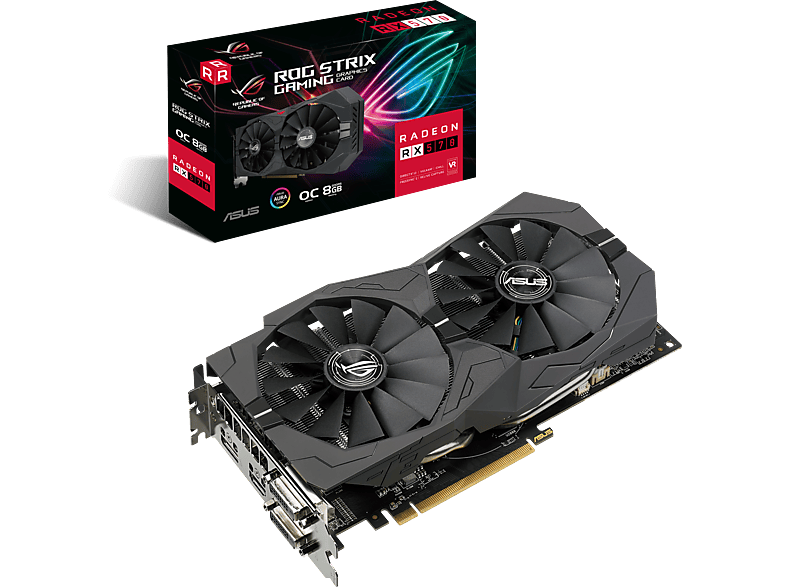 ASUS Radeon ROG-STRIX-RX570-O8G-GAMING 8GB (90YV0AJ8-M0NA00) (AMD, Grafikkarte)