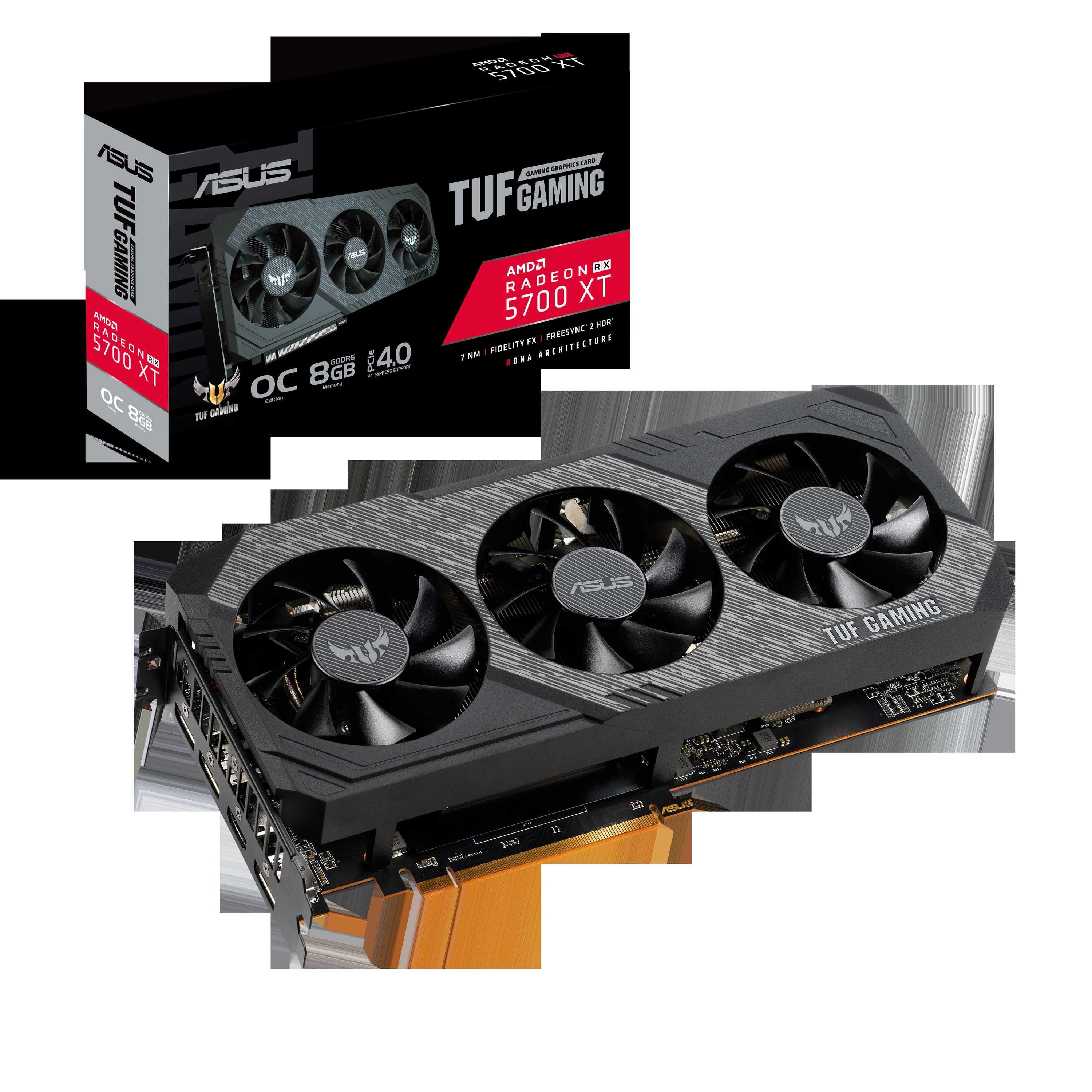 RX 3 Grafikkarte) XT (90YV0DA0-M0NA00) (AMD, Gaming OC ASUS 5700 TUF 8GB Radeon™