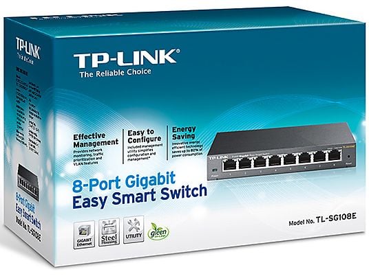 TP-LINK Gigabit Easy Smart Switch met 8-poorten (TL-SG108E)