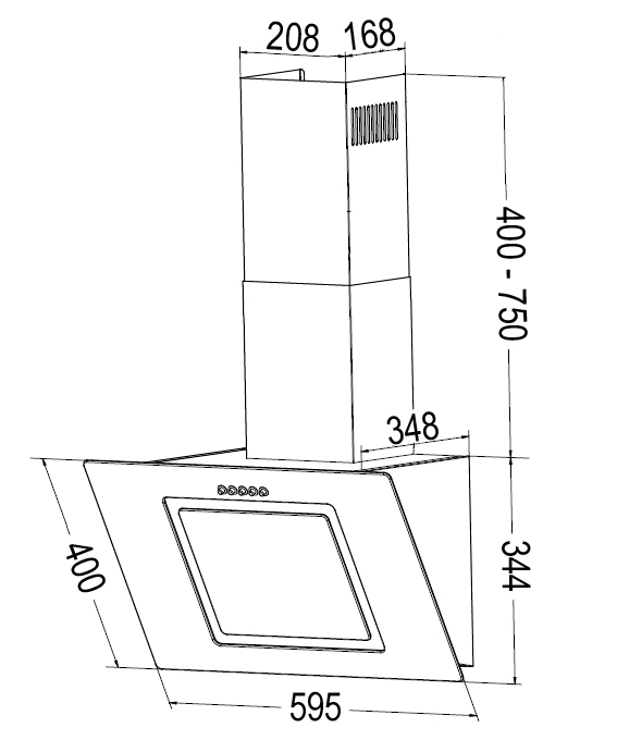 BOMANN DU 7602 G, Dunstabzugshaube (595 mm breit, 348 mm tief)