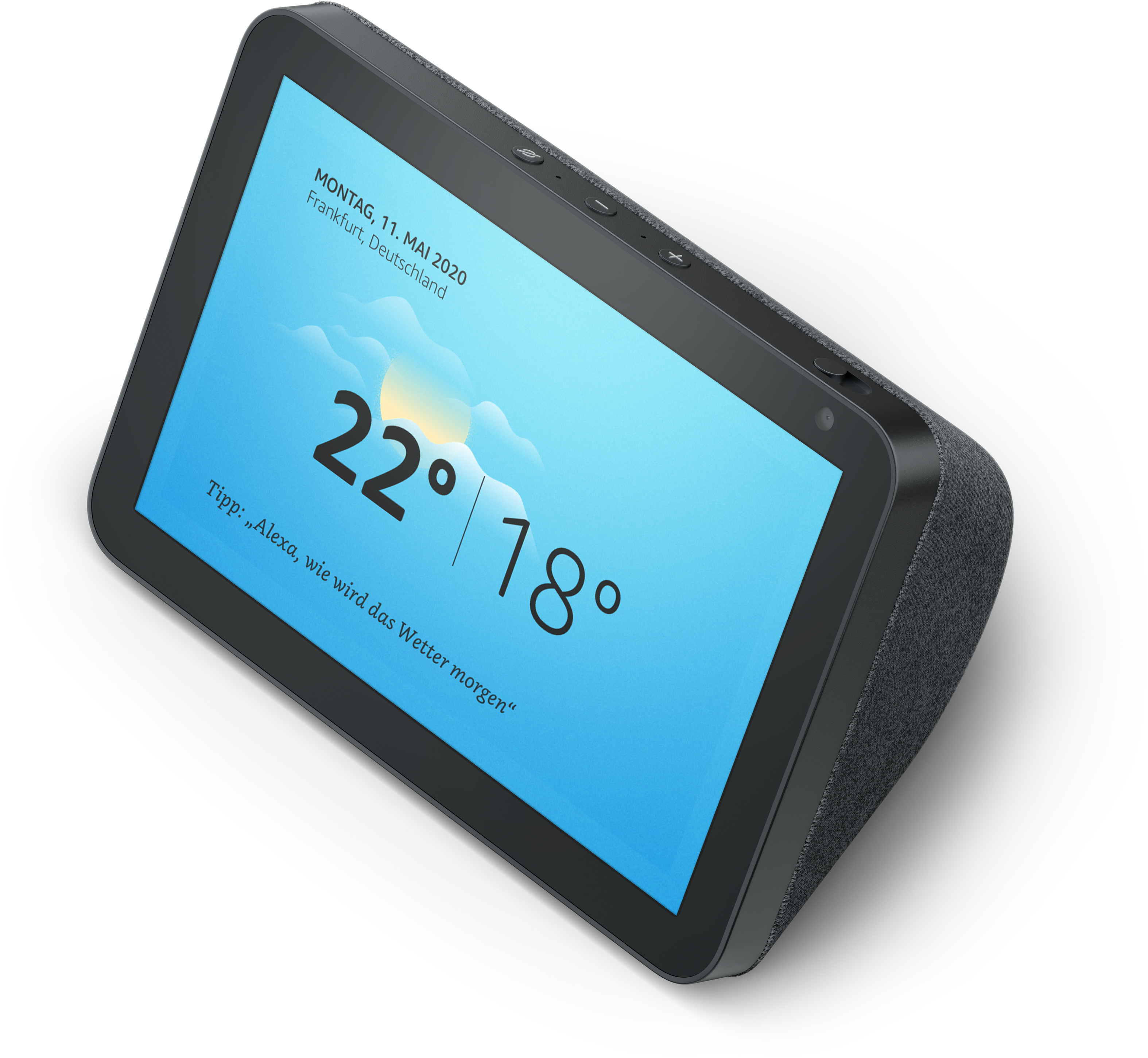 AMAZON Echo Show 8 Smart Display mit 8 Zoll großem HD-Bildschirm Smart Speaker, Anthrazit Stoff