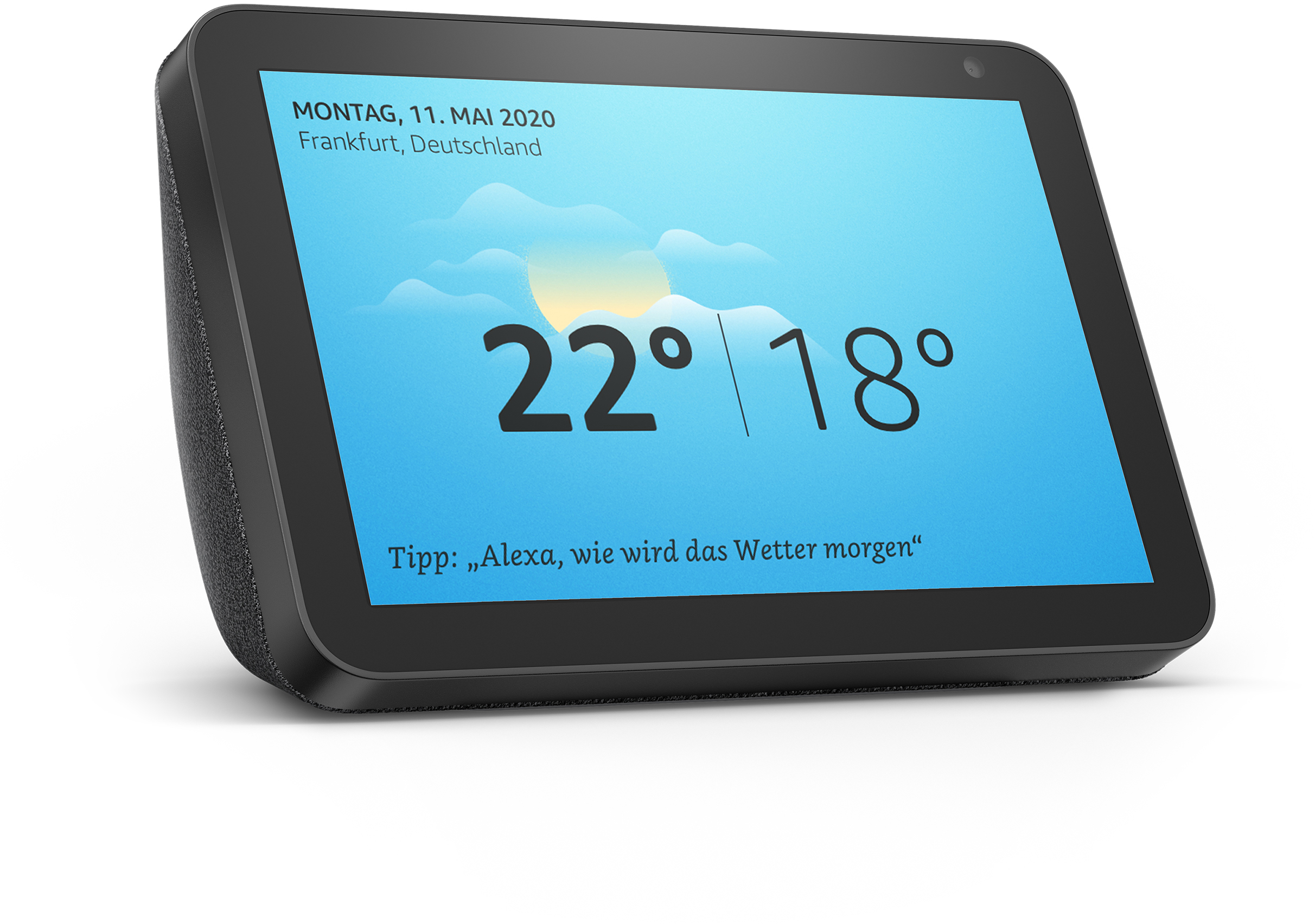 AMAZON Echo Show 8 Smart Display mit 8 Zoll großem HD-Bildschirm Smart Speaker, Anthrazit Stoff