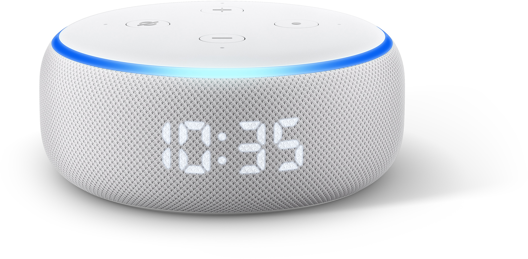 AMAZON Echo Dot (3. Gen.) Smarter Lautsprecher mit Uhr und Alexa, Sandstein Stoff