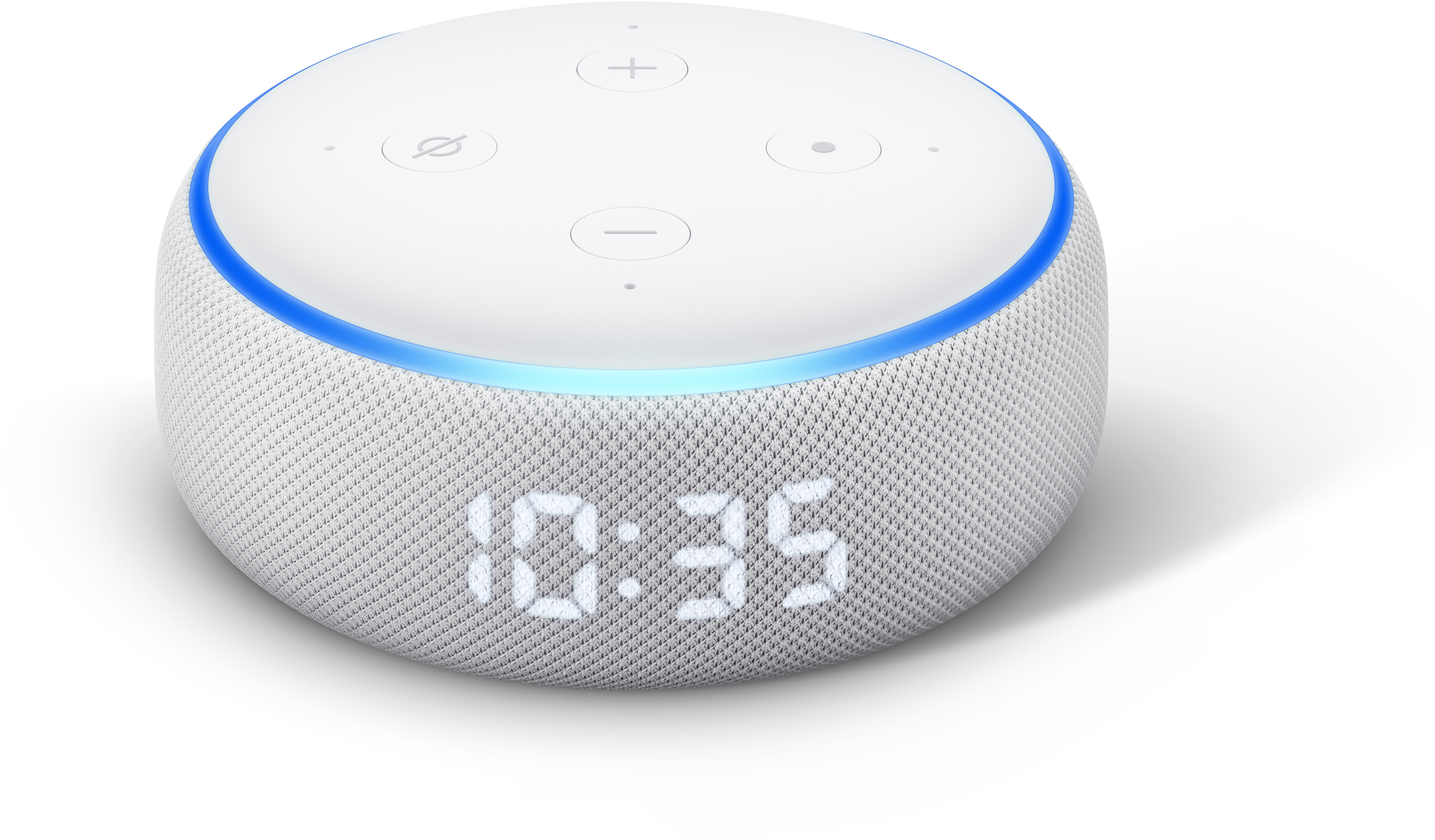 AMAZON Echo Dot (3. Gen.) Smarter Lautsprecher mit Uhr und Alexa, Sandstein Stoff