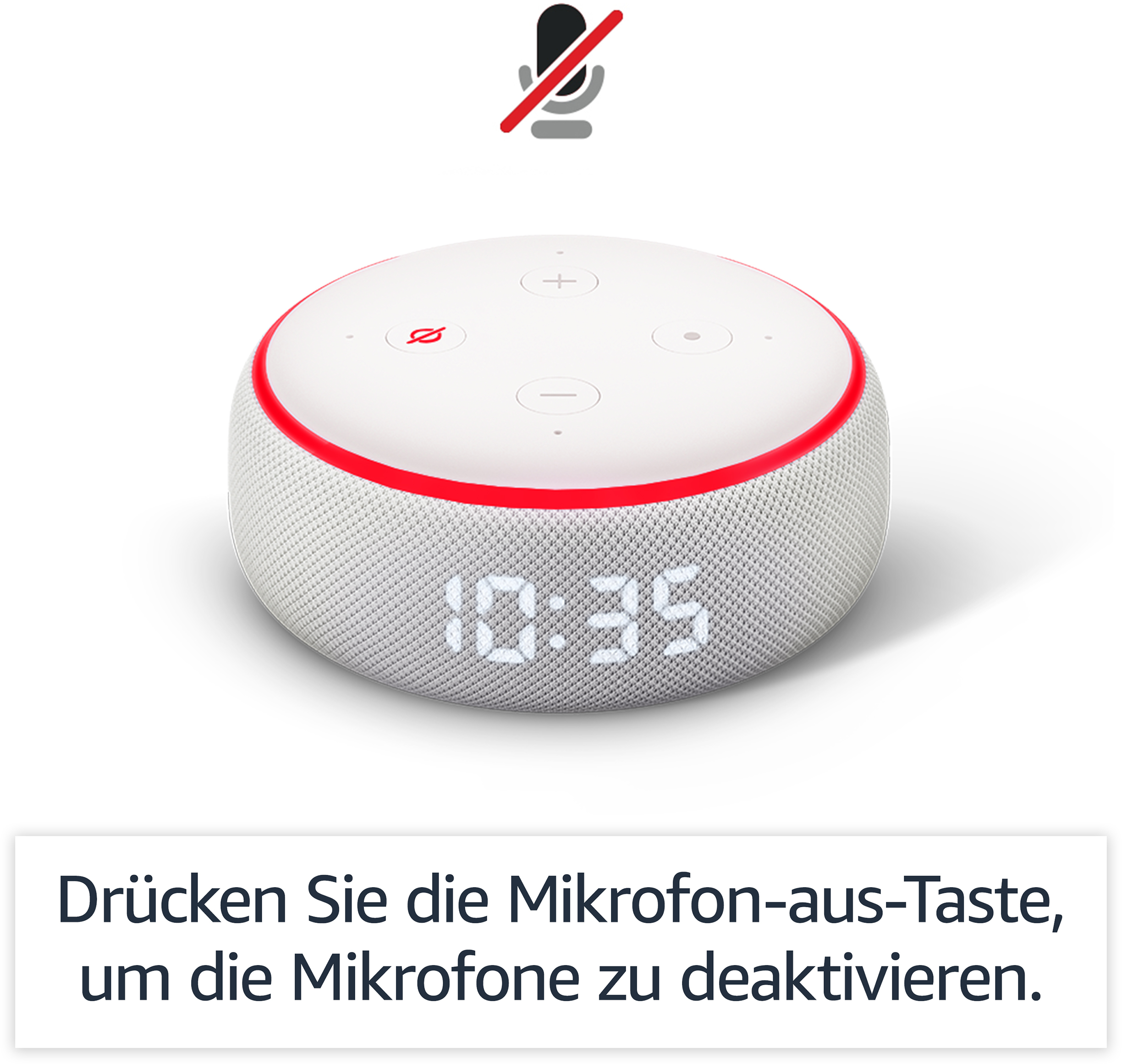AMAZON Echo Dot (3. Gen.) Smarter Lautsprecher mit Uhr und Alexa, Sandstein Stoff