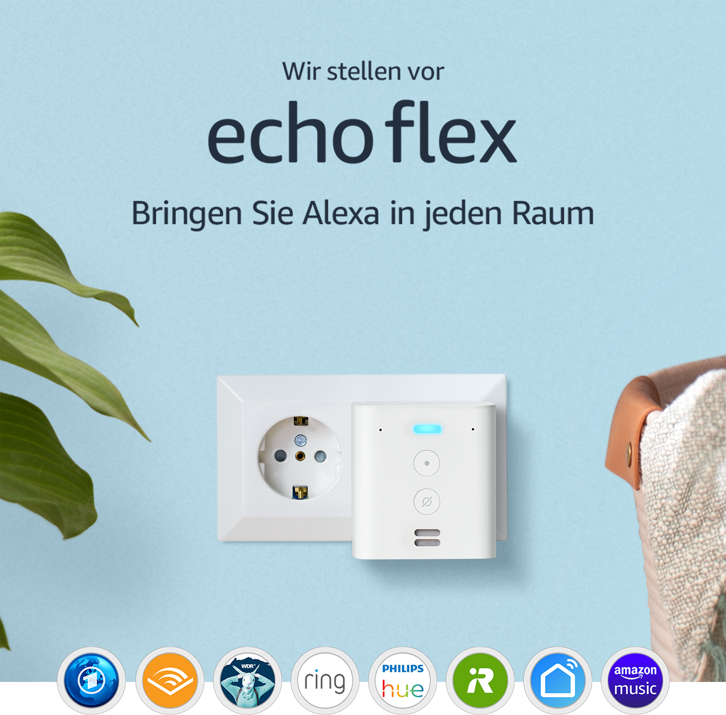 AMAZON Echo Flex Smart Speaker, Weiß
