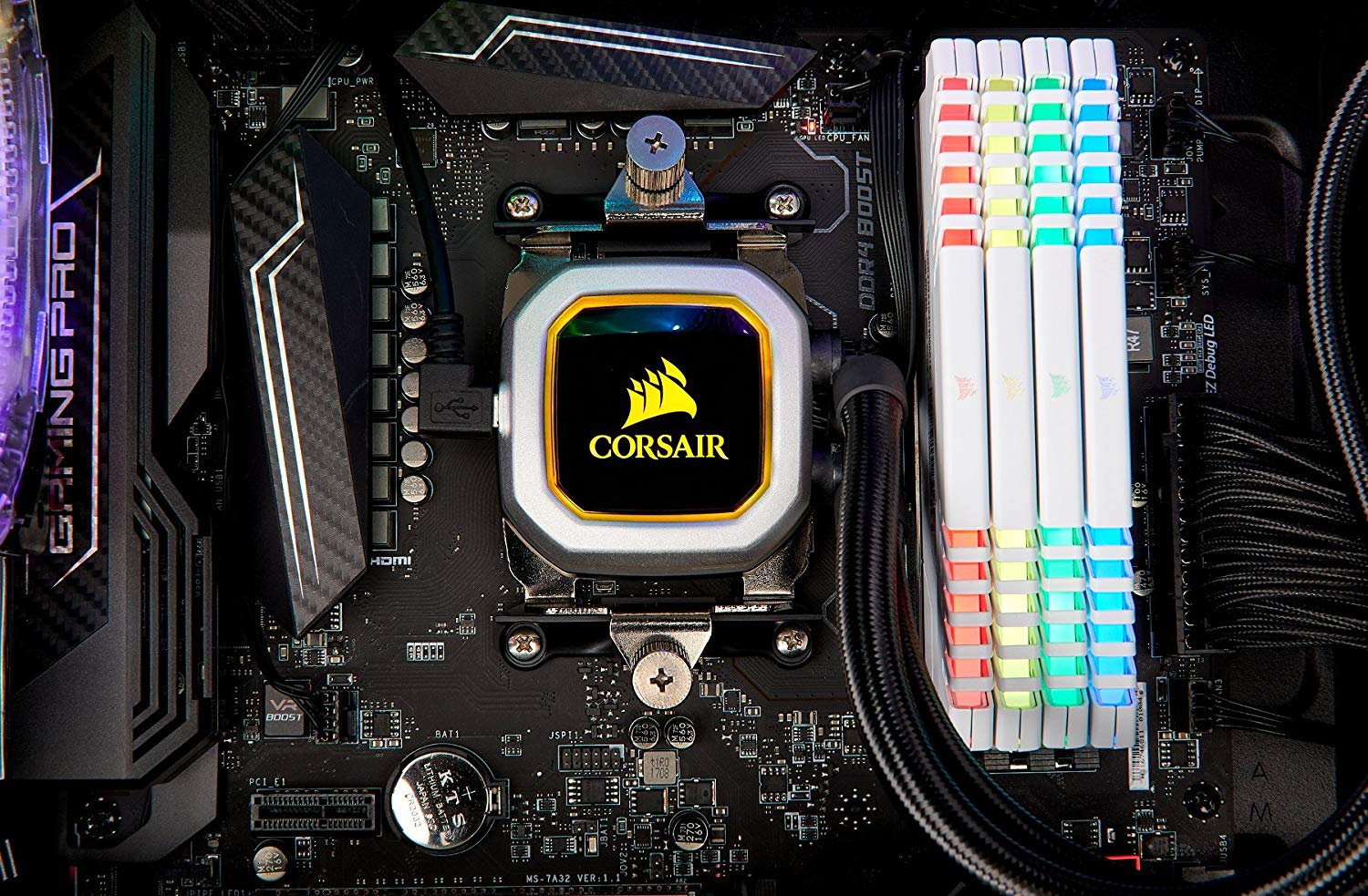 CORSAIR Hydro Series, H100i PRO RGB CPU Wasserkühlung, Schwarz