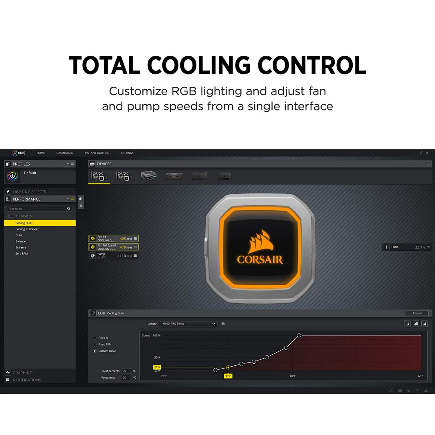 CORSAIR Hydro Series, H100i PRO RGB CPU Wasserkühlung, Schwarz