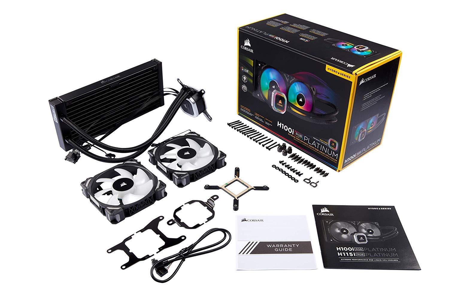 CORSAIR Hydro Series, H100i RGB PLATINUM CPU Wasserkühlung, Schwarz/Silber