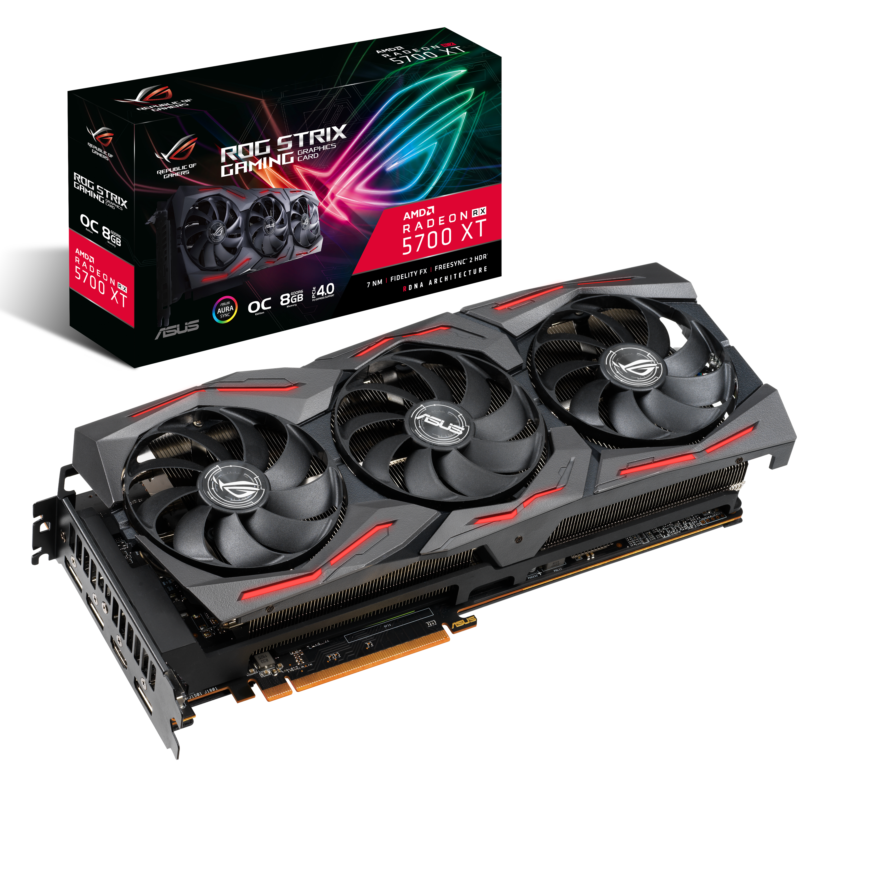 ASUS Radeon™ RX 5700 (AMD, (90YV0D90-M0NA00) XT Gaming Strix Grafikkarte) 8GB ROG OC