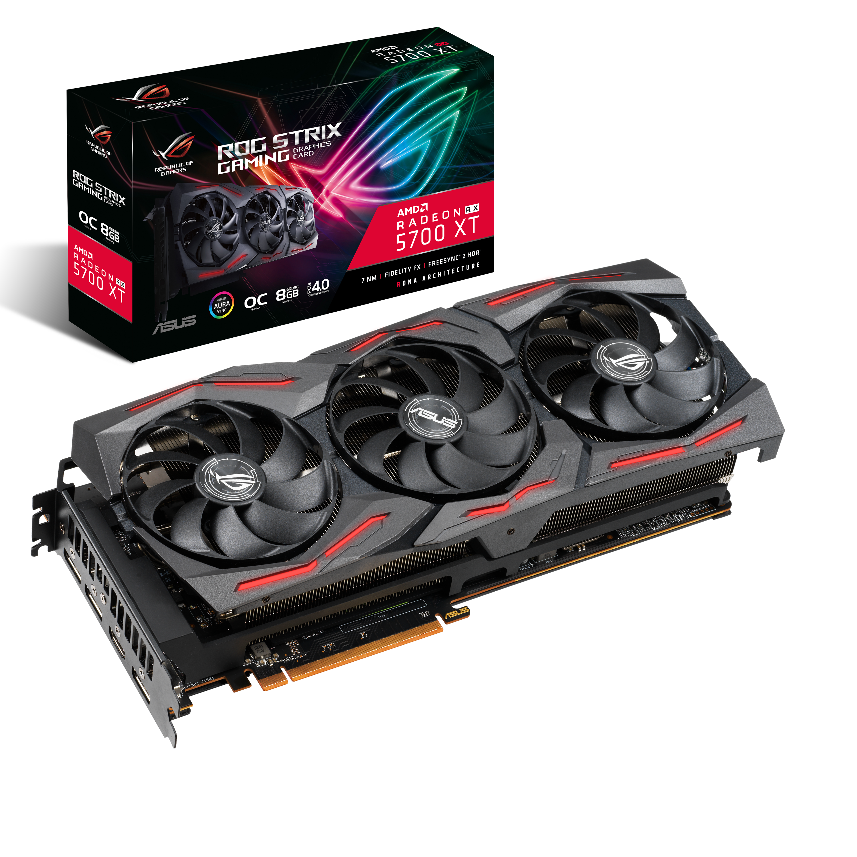 ASUS Radeon™ RX 5700 XT OC (90YV0D90-M0NA00) Strix Grafikkarte) Gaming ROG 8GB (AMD