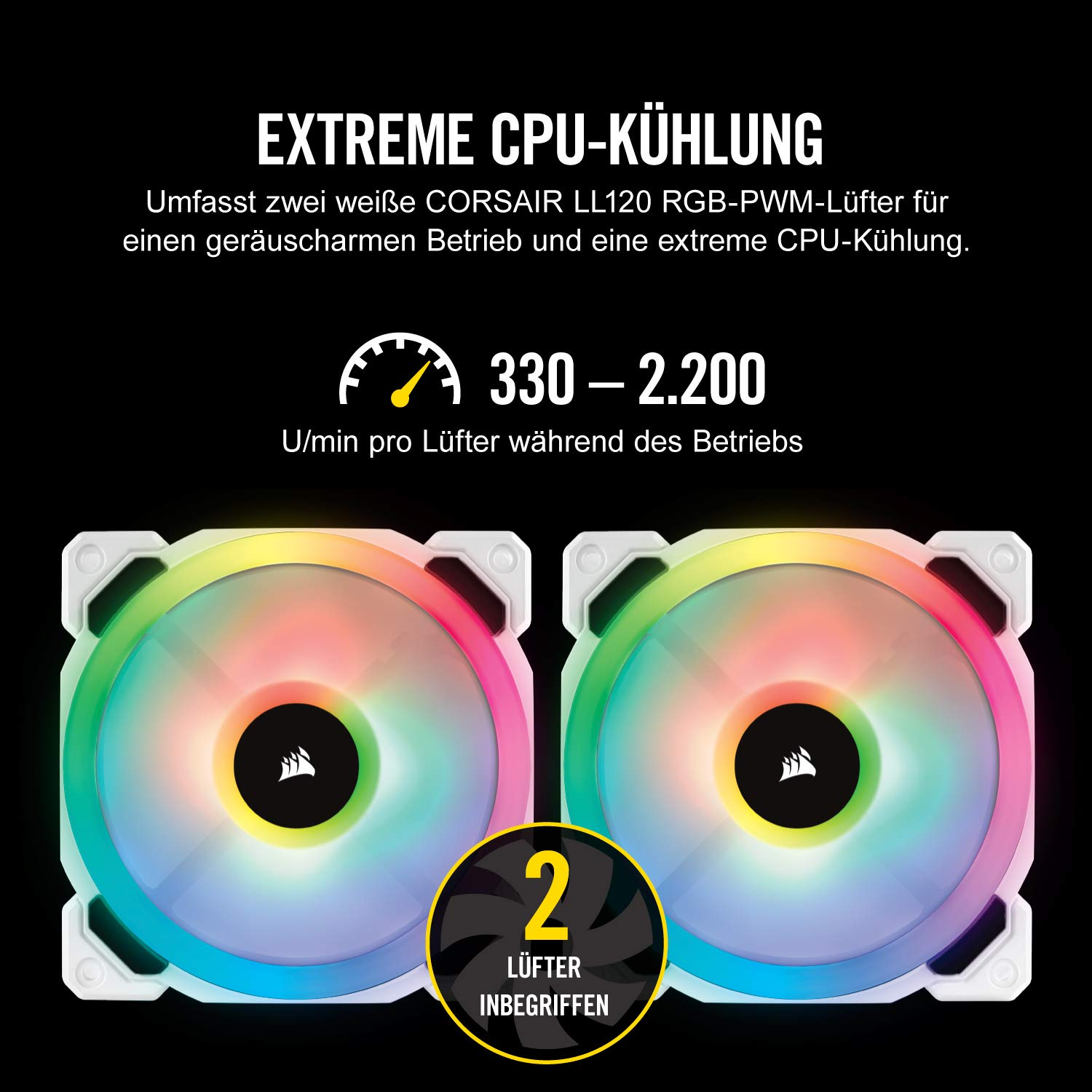 CORSAIR H100i RGB PLATINUM SE CPU Weiß Wasserkühlung