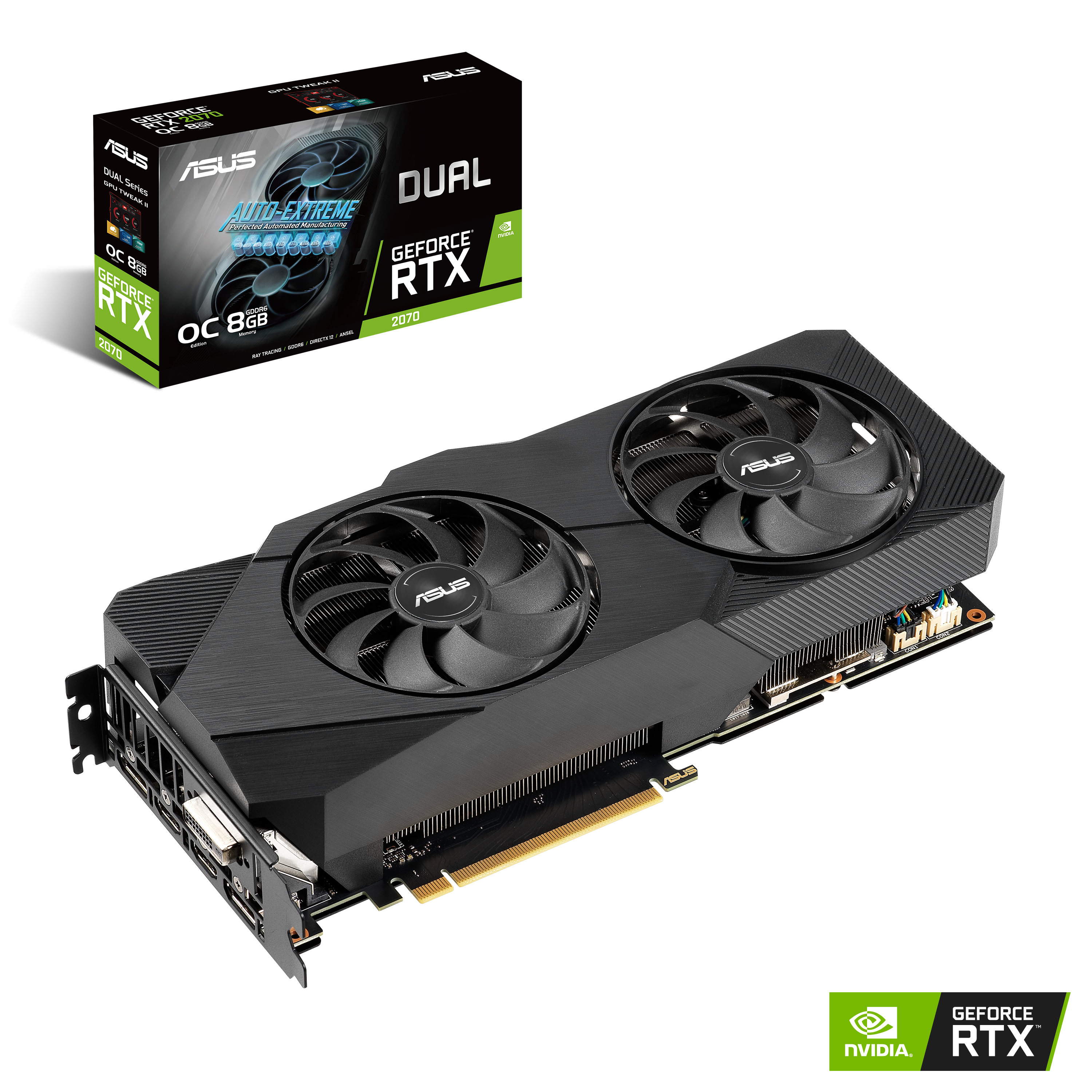 ASUS GeForce RTX™ 2070 Dual Evo OC 8GB (90YV0CN1-M0NA00) (NVIDIA, Grafikkarte)