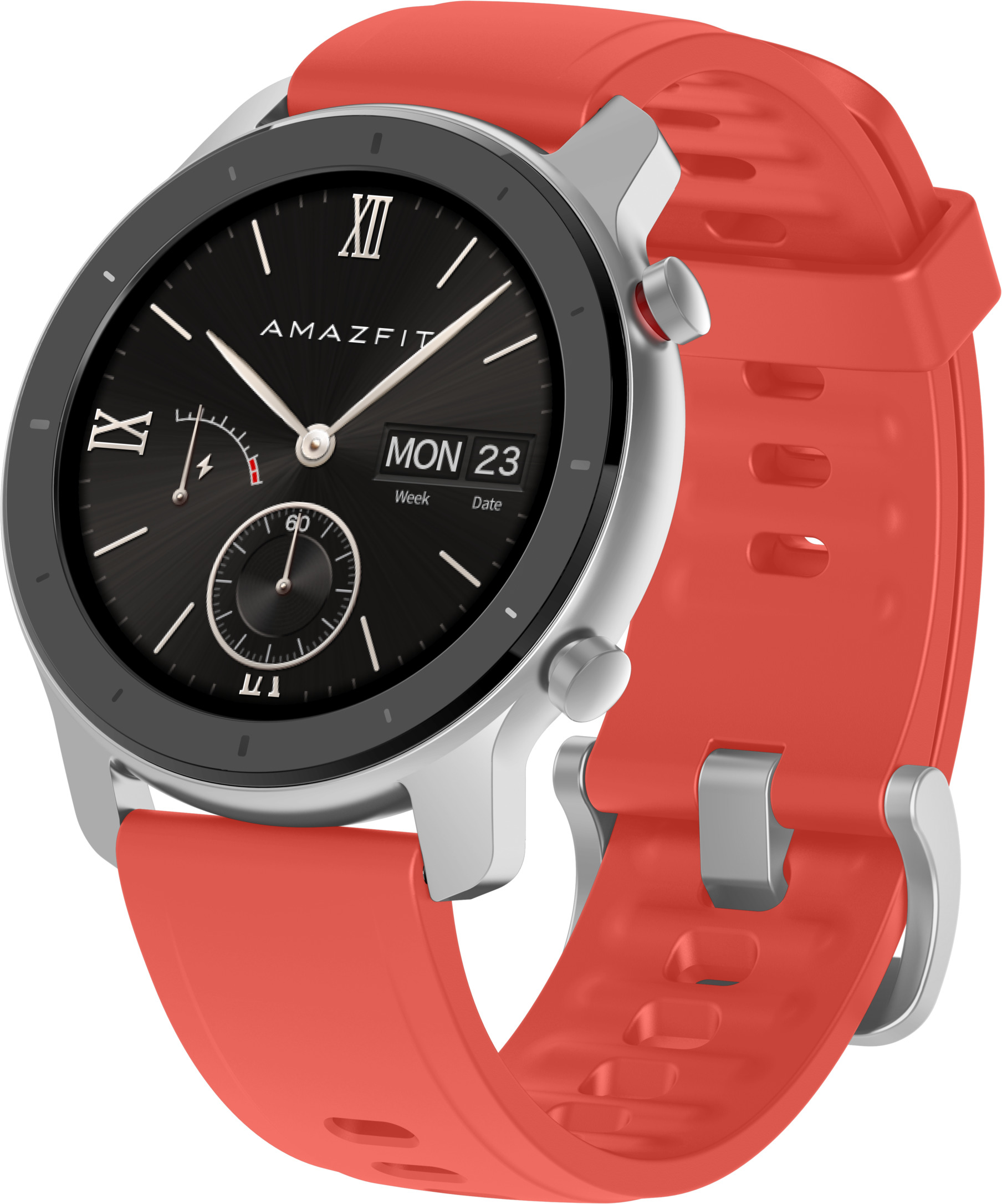AMAZFIT GTR 42.6 mm Smartwatch Aluminium Silikon, 118 mm + 75 mm, Coral Red