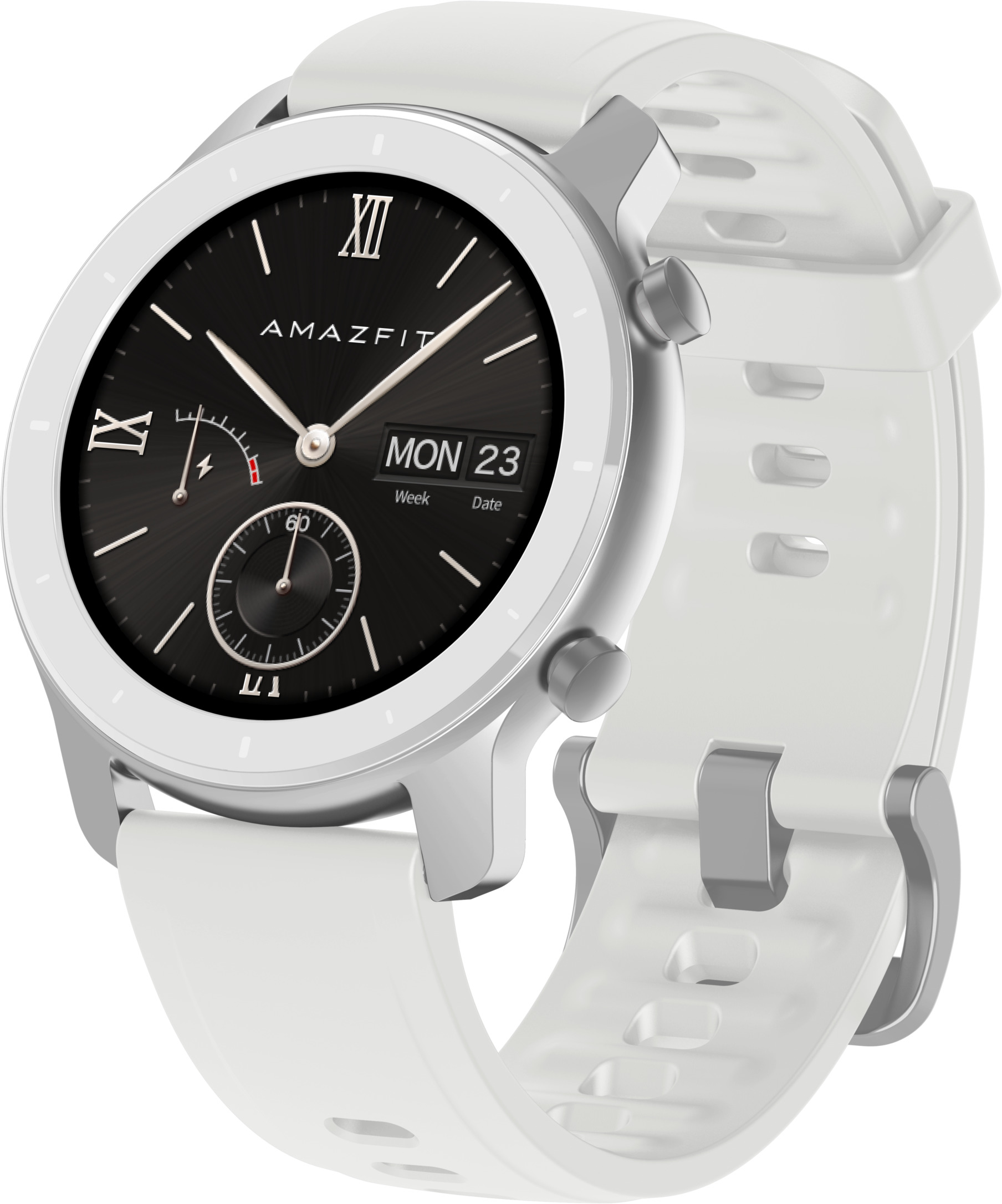 AMAZFIT GTR 42.6 mm Smartwatch Aluminium Silikon, 118 mm + 75 mm, Moonlight White