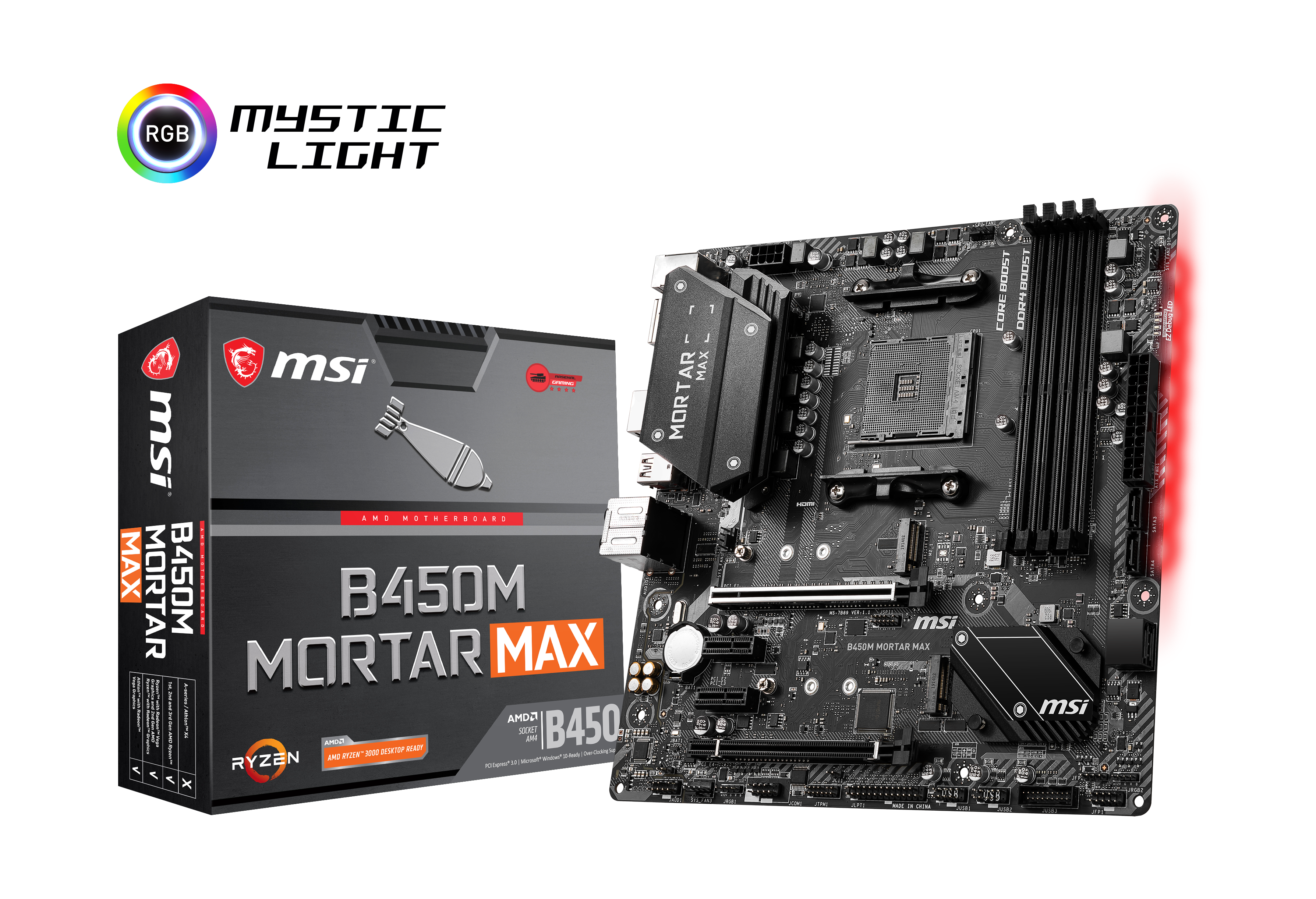 MSI B450M Mortar Max Mainboard Schwarz