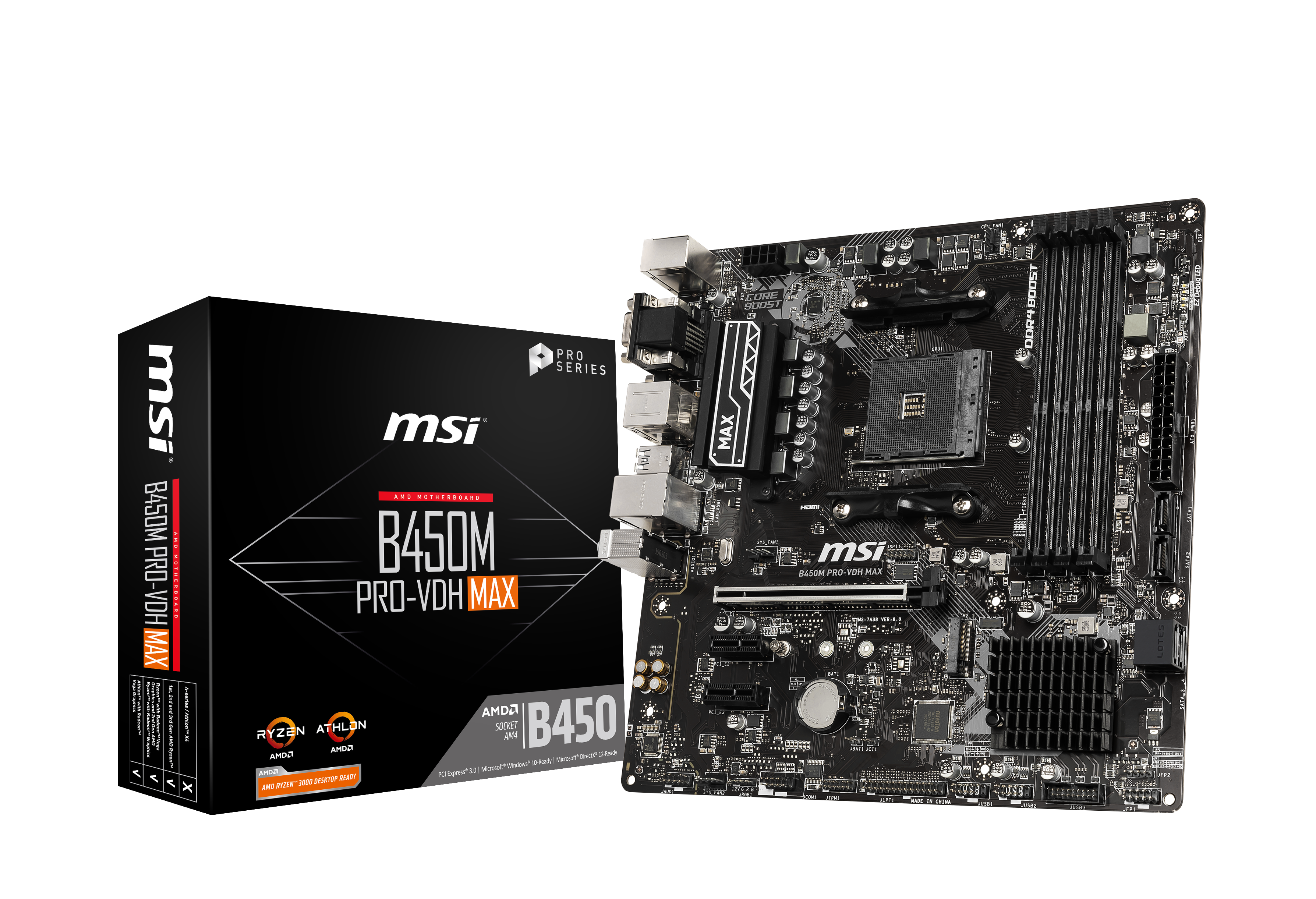 MSI B450M Pro-VDH Max Mainboard Schwarz