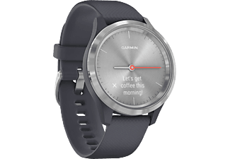 GARMIN vívomove 3S - Smartwatch (Breite: 18 mm, Silikon, Granitblau/Silber)