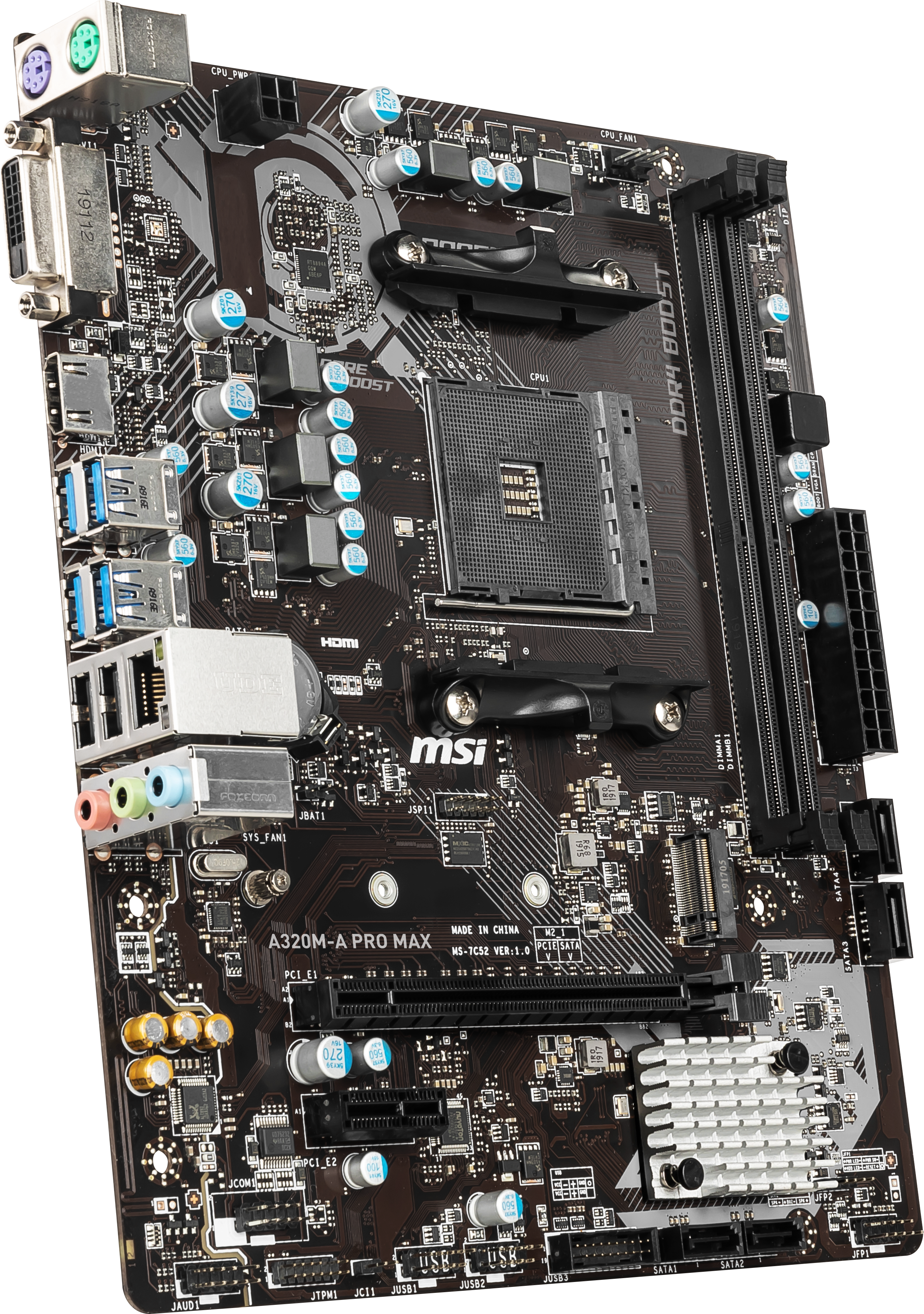MSI A320M-A Pro Max Mainboard Schwarz