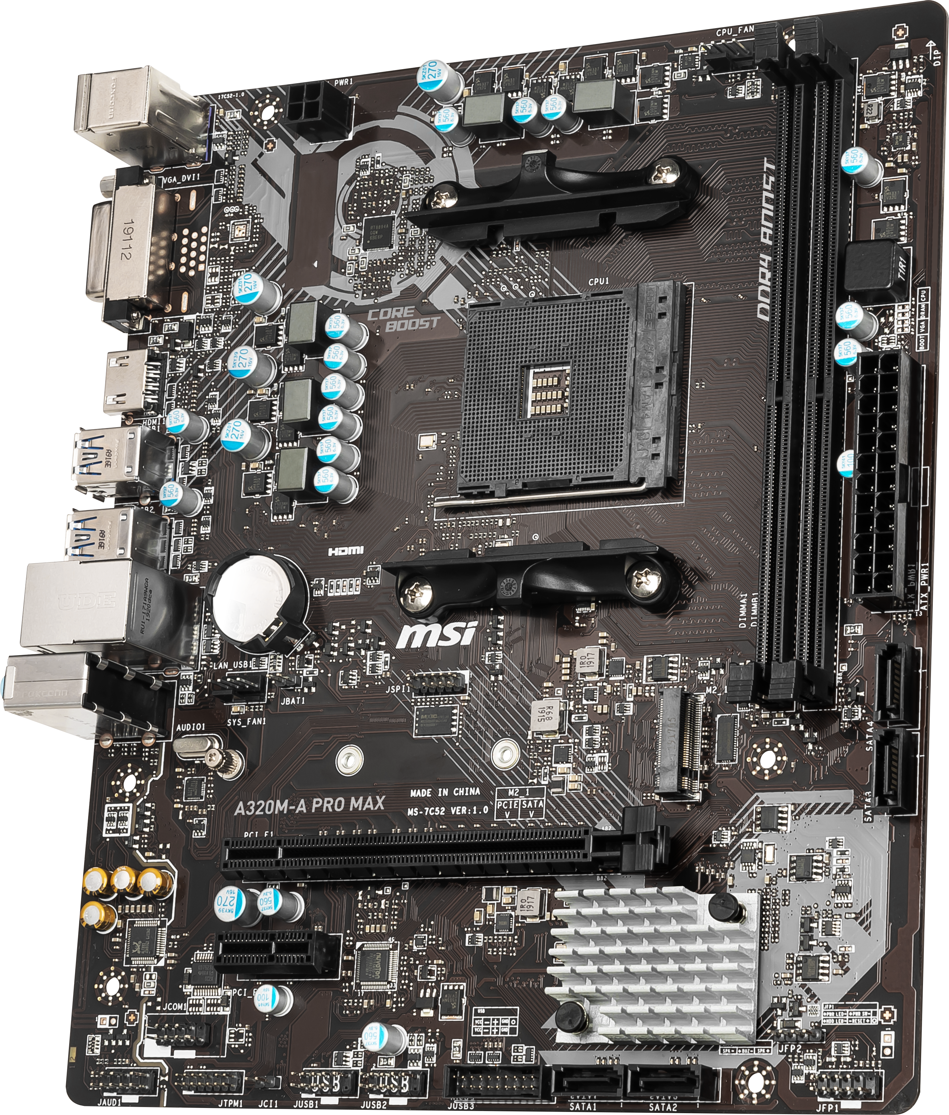 MSI A320M-A Pro Max Mainboard Schwarz
