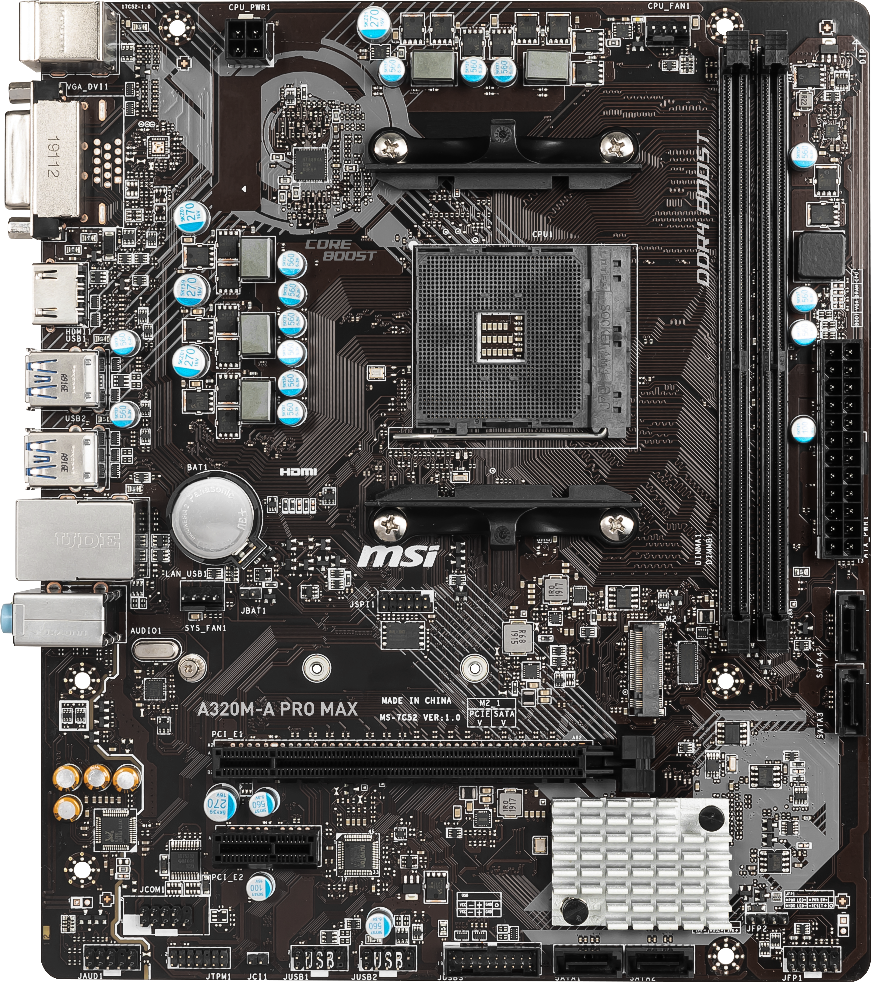MSI A320M-A Pro Max Mainboard Schwarz