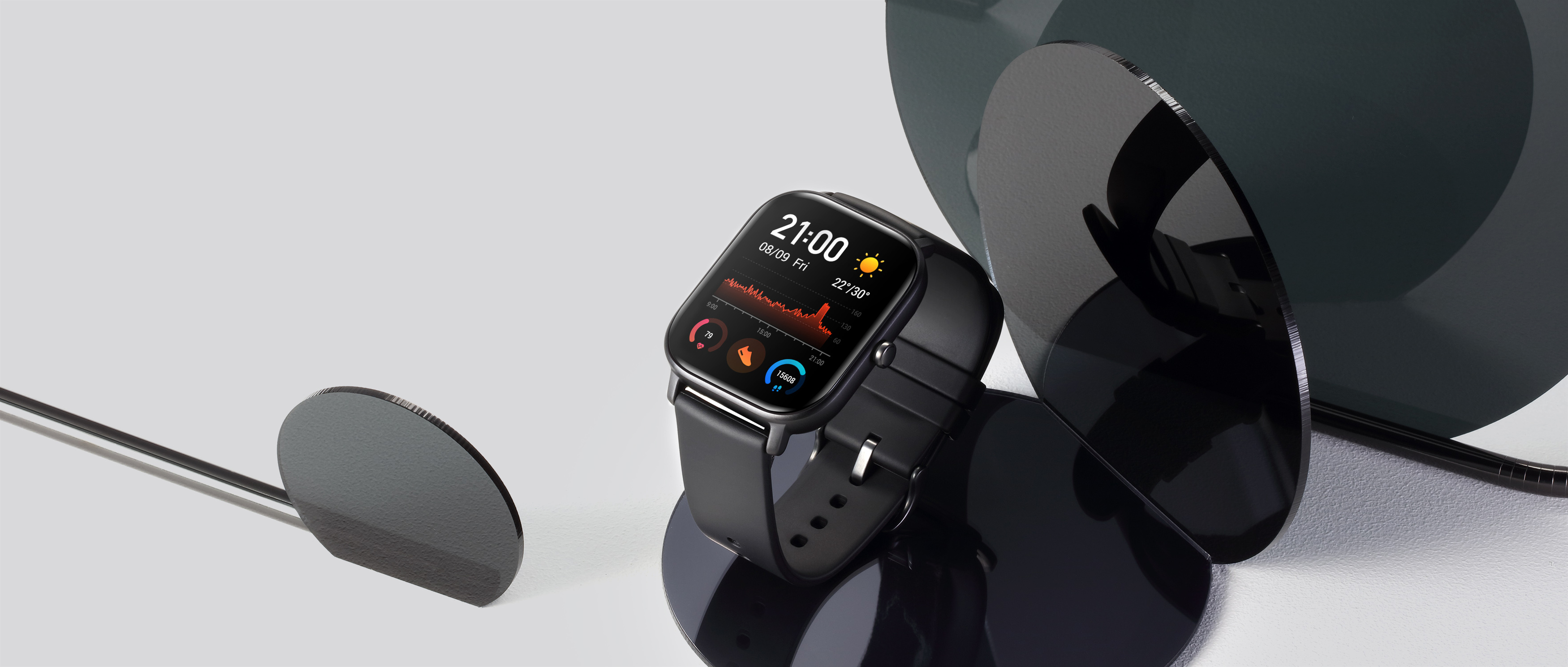 AMAZFIT A1914 GTS Smartwatch Aluminium + Kunststoff Silikon, 120 mm + 87 mm, Obsidian Black