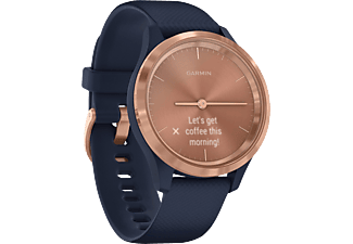 GARMIN vívomove 3S - Montre connectée (Largeur : 18 mm, Silicone, Bleu/Or rose)