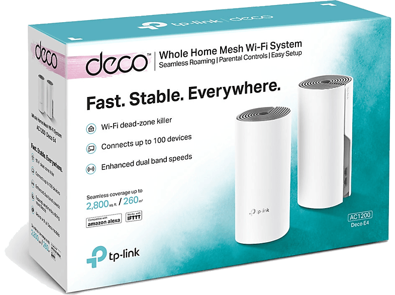 TP-LINK Deco E4(2-Pack) AC1200 Tüm Evi Kapsayan 2’li Mesh WiFi Sistemi_2