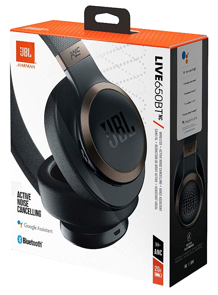 JBL Live 650BTNC bluetooth fejhallgató, fekete