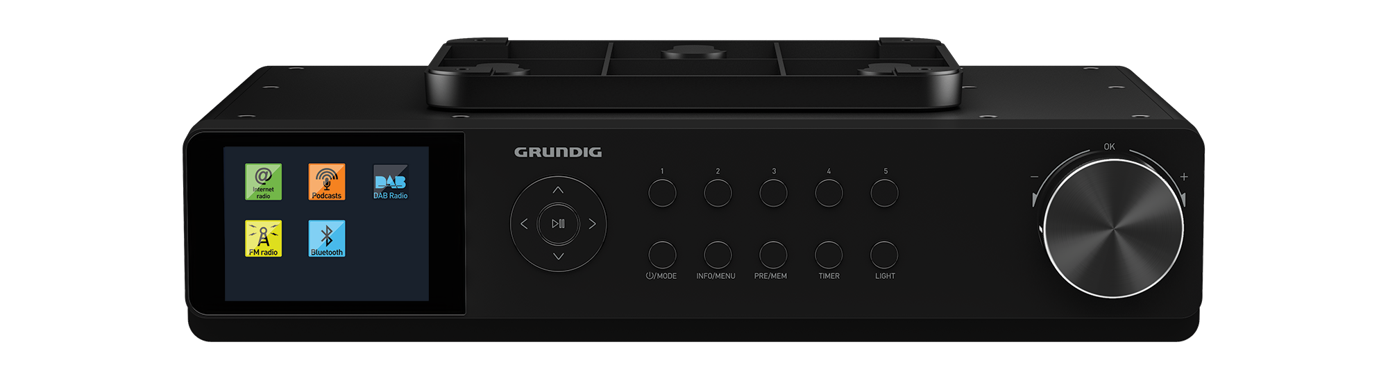 GRUNDIG DKR 3000 BT DAB+ WEB Radio, Internet Radio, DAB+, FM, Bluetooth, Schwarz