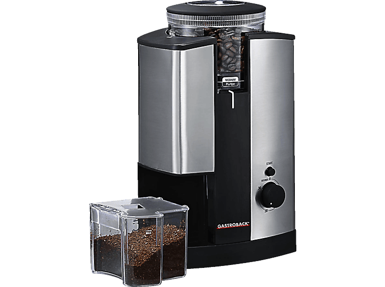 GASTROBACK Design Advanced Schwarz Kegelmahlwerk 130 Kaffeemühle 42602 Watt