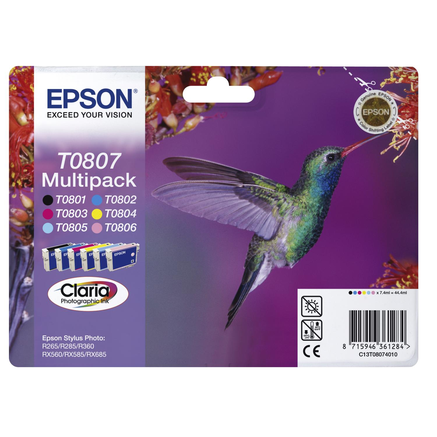 Original EPSON (C13T08074011) Tintenpatrone mehrfarbig