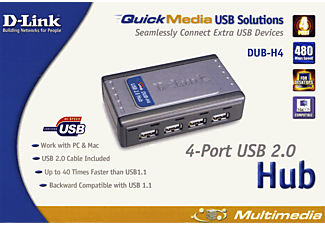 DLINK DUB-H4 HUB 4PORT USB 2 - USB Hub (Schwarz)
