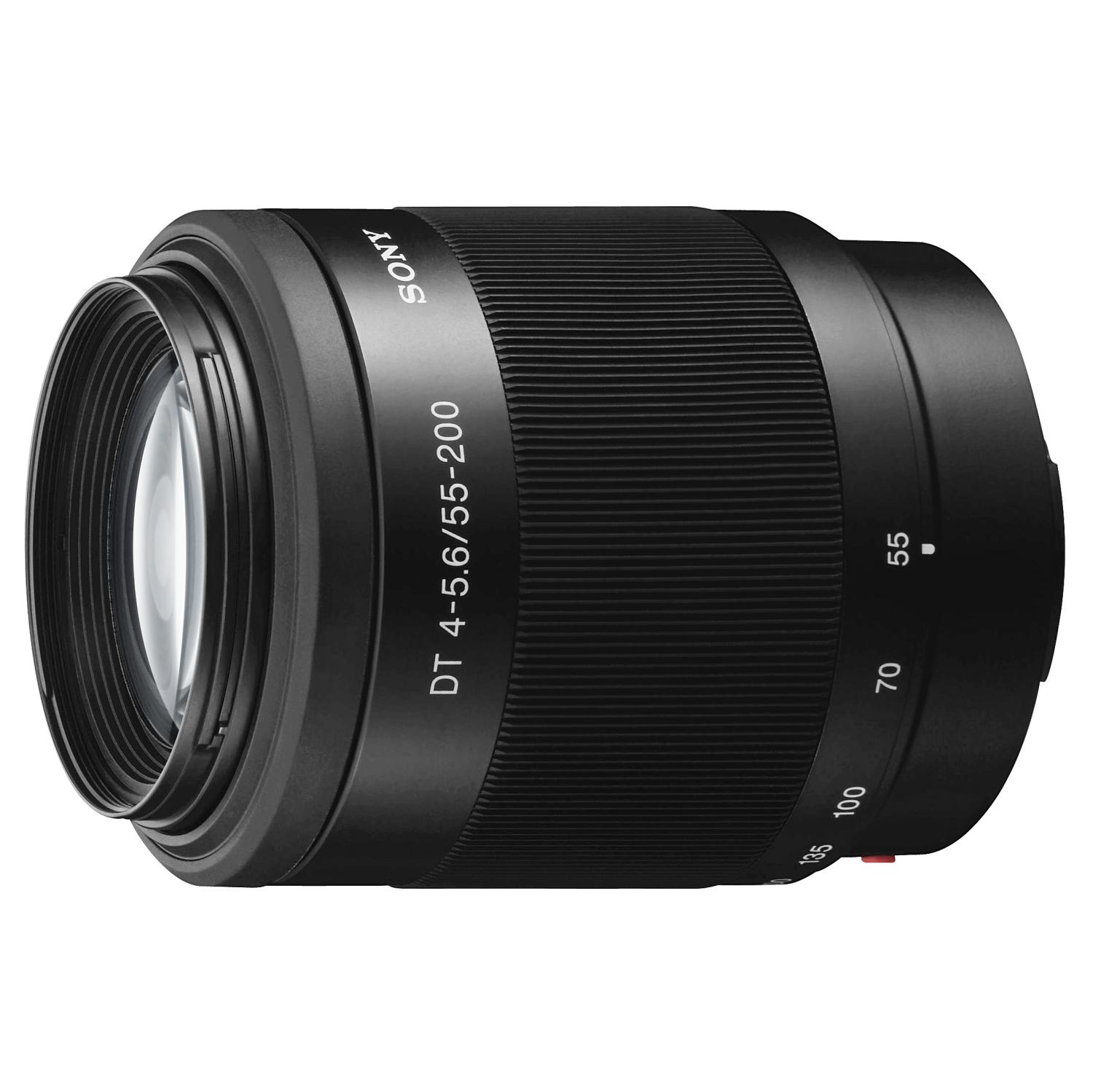 SONY SAL55200-2 55 mm - 200 mm f/4–5.6 DT, ED, Circulare Blende (Objektiv für Sony A-Mount, Schwarz)