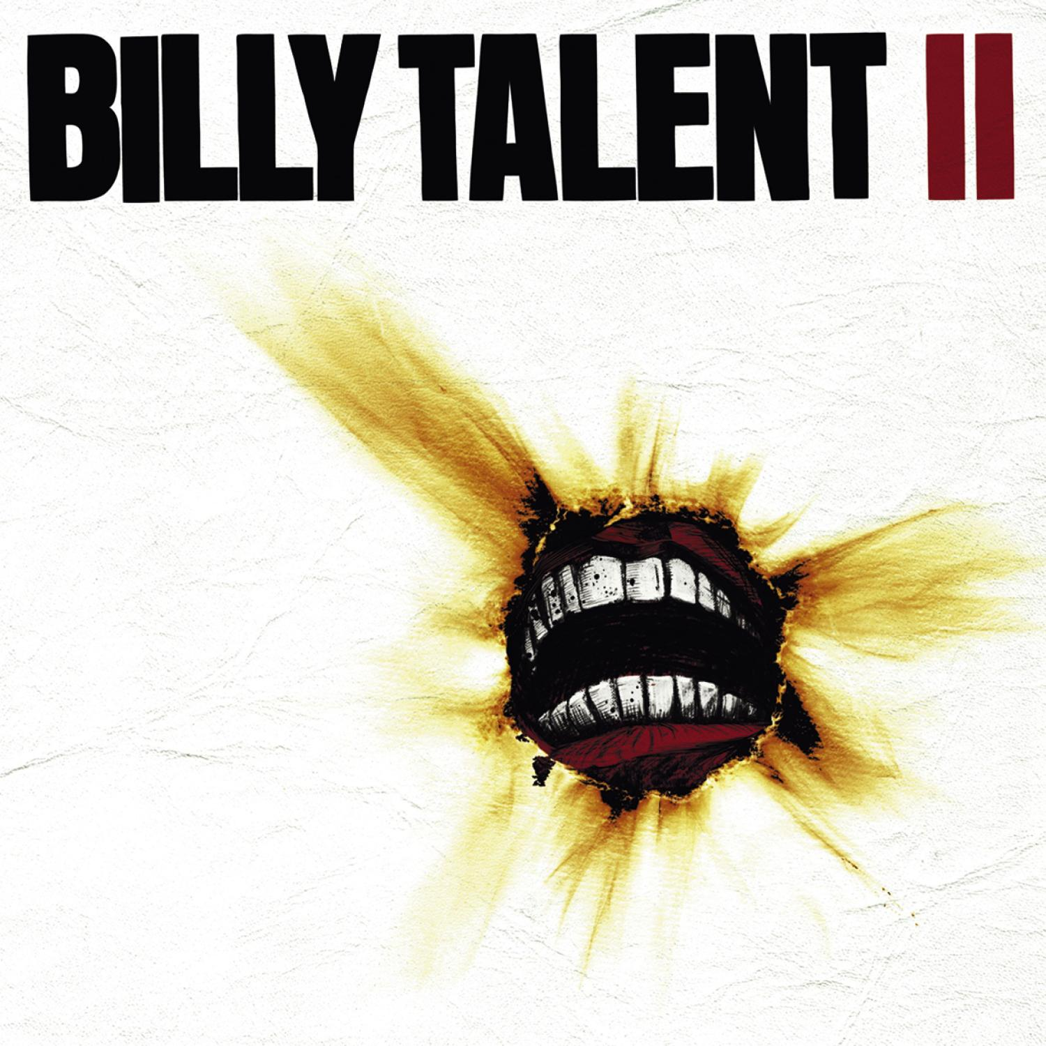 Albumcover von Billy Talent II, mit einem schwarzen Mund, der aus einem weißen Hintergrund platzt.