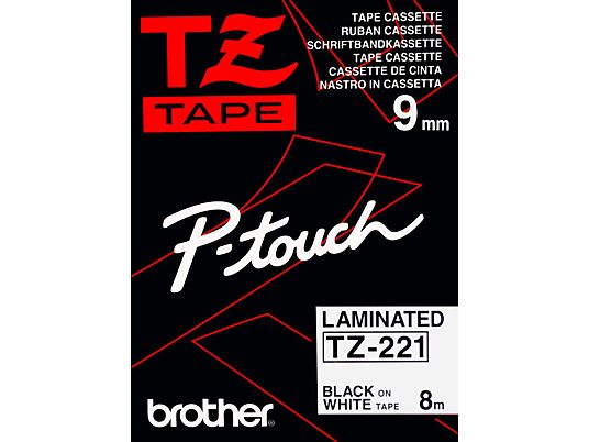 BROTHER TZe-221 - Etiketten (Schwarz, weiss)