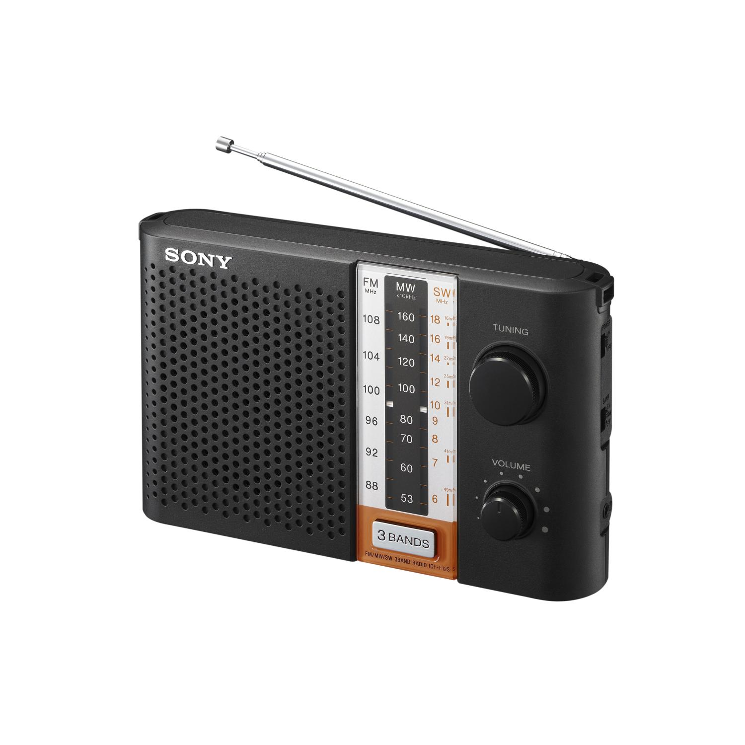 Radio - Sony ICF-F12S, AM/FM, Analógica
