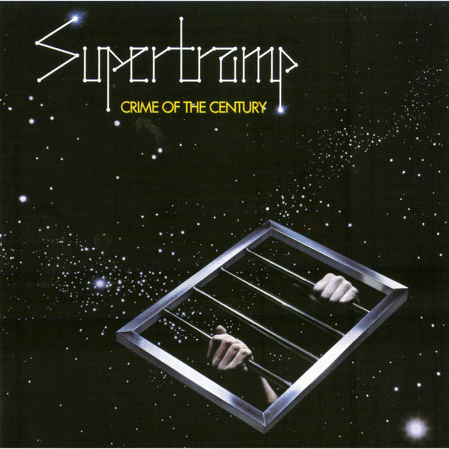 Pochette de l'album "Crime of the Century" de Supertramp, mains dans une cellule.