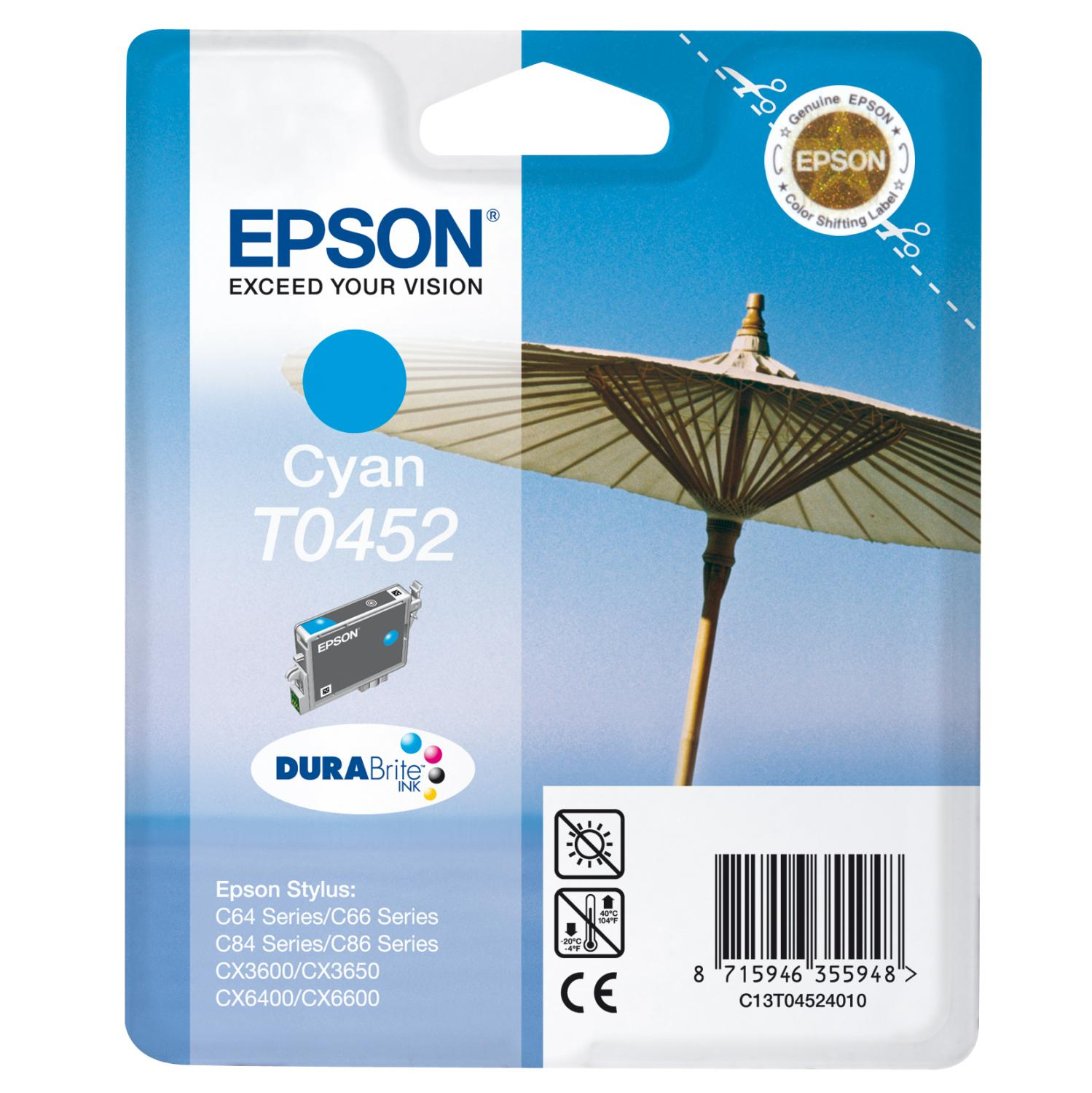 EPSON Original Tintenpatrone Cyan (C13T04524010)