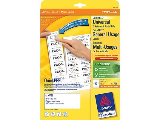 ZWECKFORM Étiquettes universelles, 97 x 42,3 mm - 