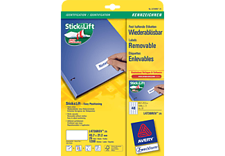 AVERY ZWECKFORM Etiquettes enlevables, 45.7 x 21.2 mm, 1200 Etiketten - 