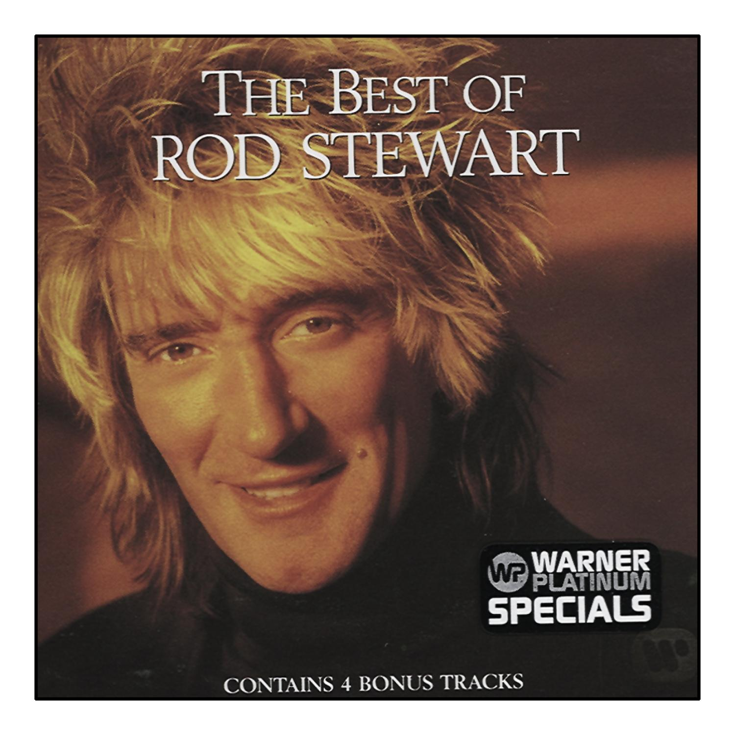 Albumcover: The Best of Rod Stewart, mit einem Porträt von Rod Stewart.