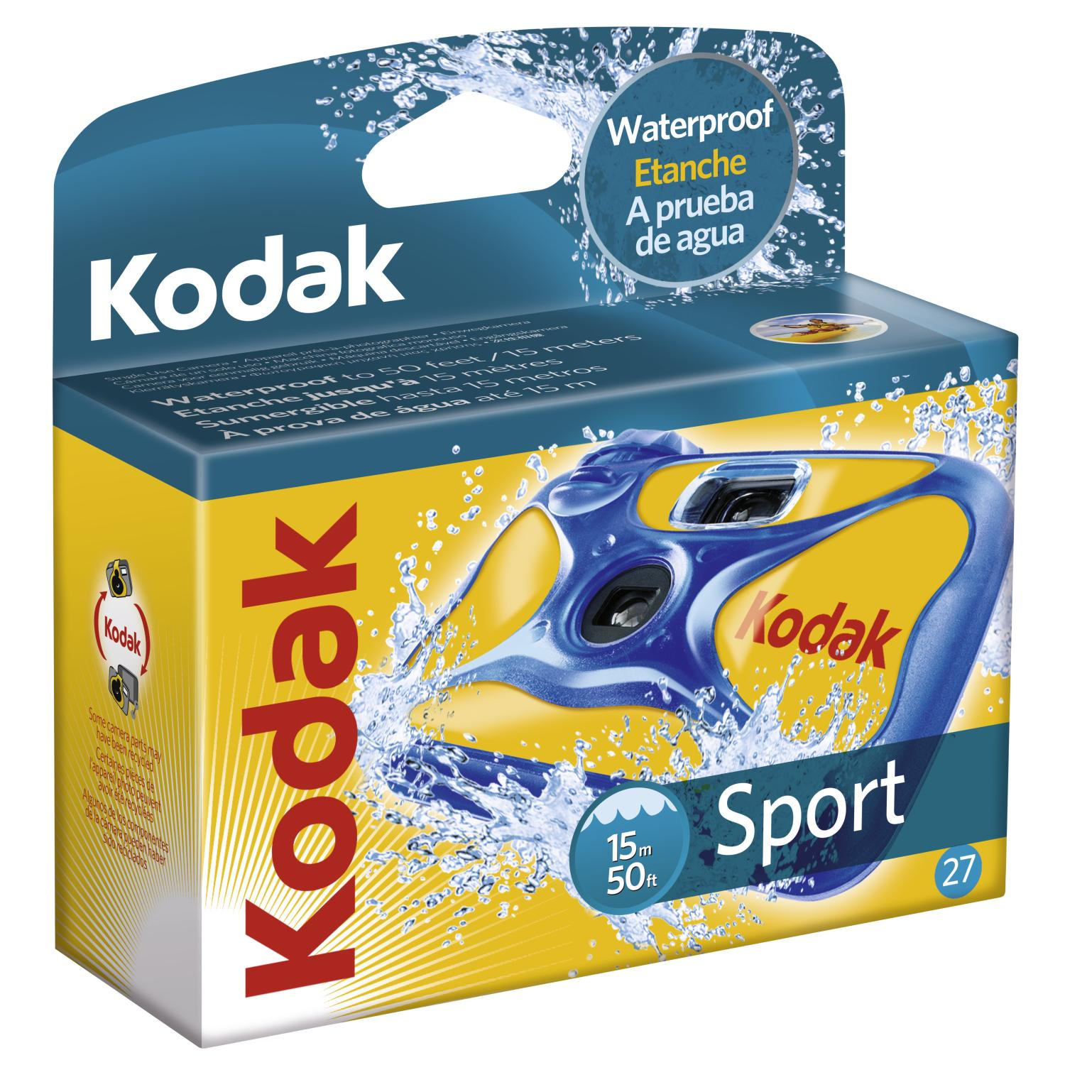 KODAK FUN SPORT 27EXP. 800 ISO | Wasserdichte Einwegkamera Blau